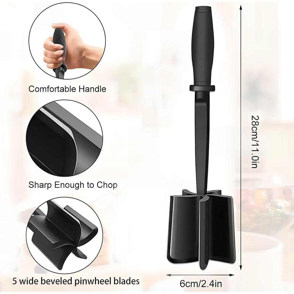 Picador de Carne YilulvDeng 5 Cuchillas Antiadherente Negro