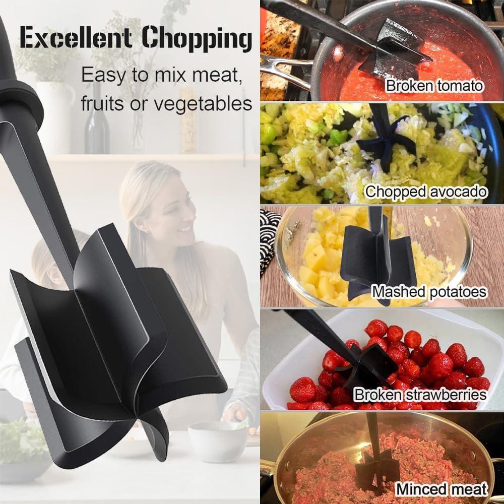 Picador de Carne YilulvDeng 5 Cuchillas Antiadherente Negro