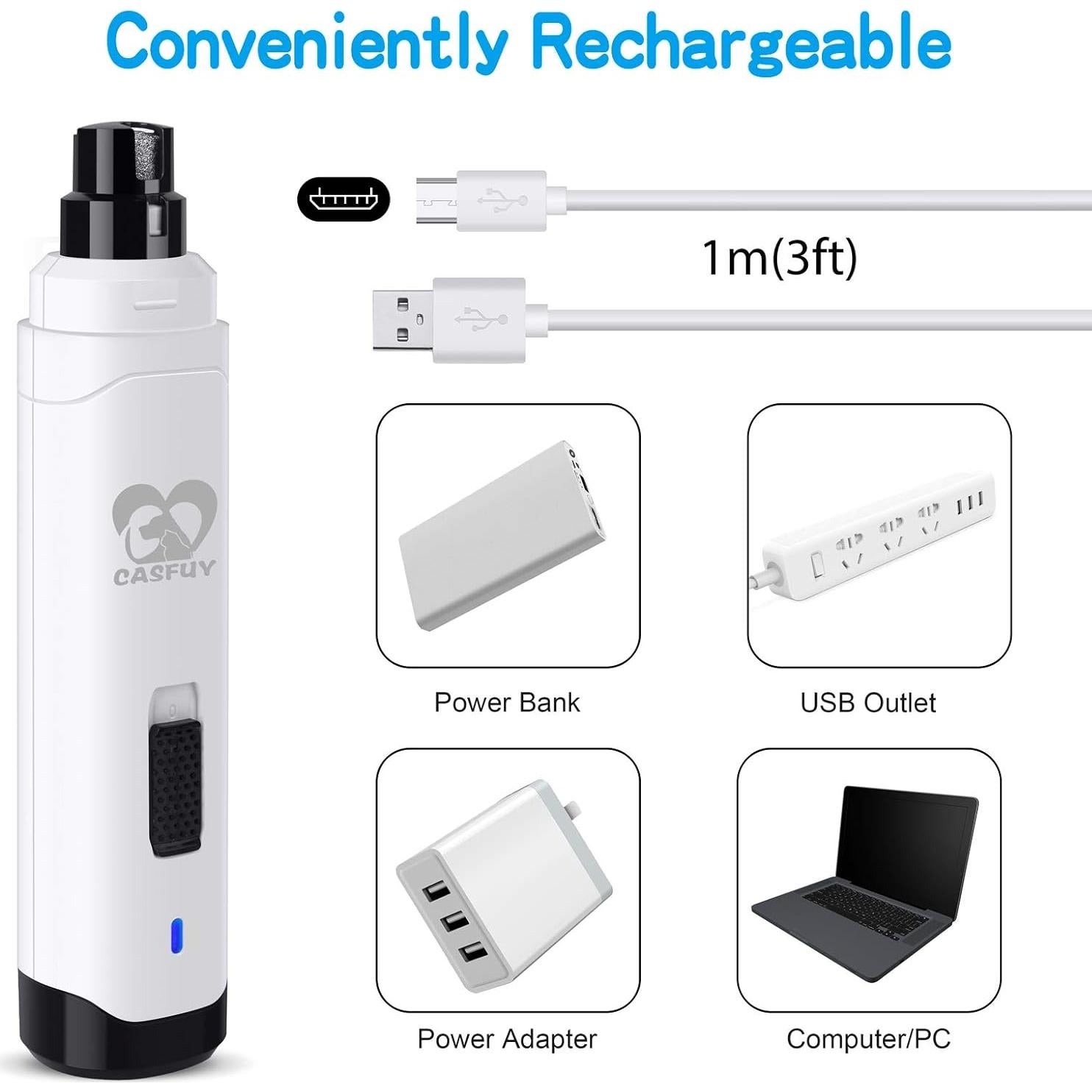 Amoladora de Uñas Eléctrica Casfuy N10 para Perros y Gatos