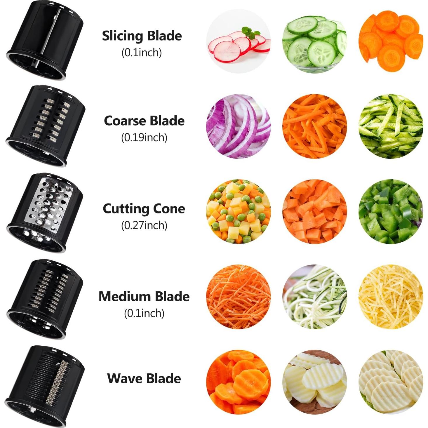 Rallador y Cortador LETOMS para Batidora KitchenAid - 5 Cuchillas