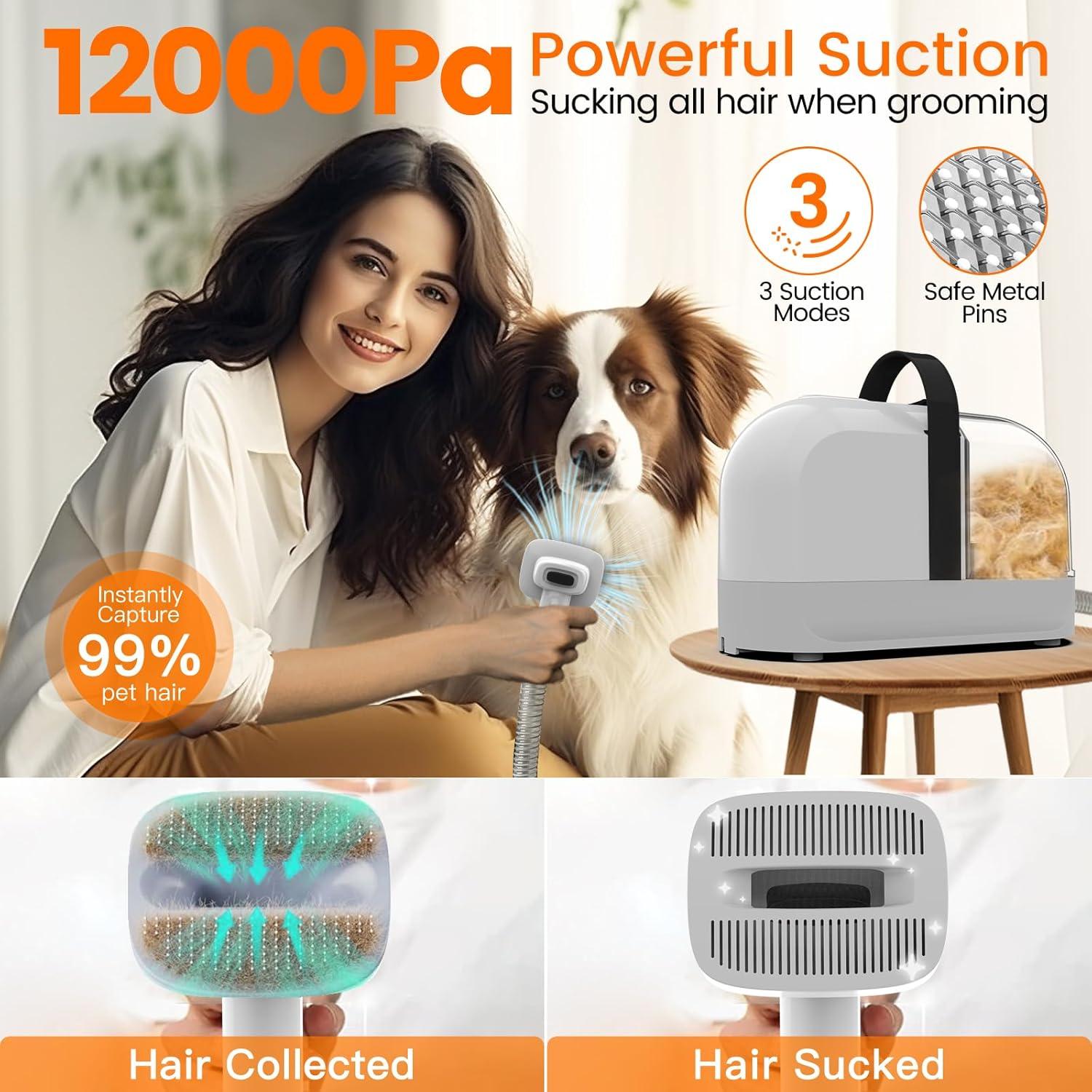 Aspiradora Acicalamiento Mascotas ubrobo PG10 12000Pa Bajo Ruido