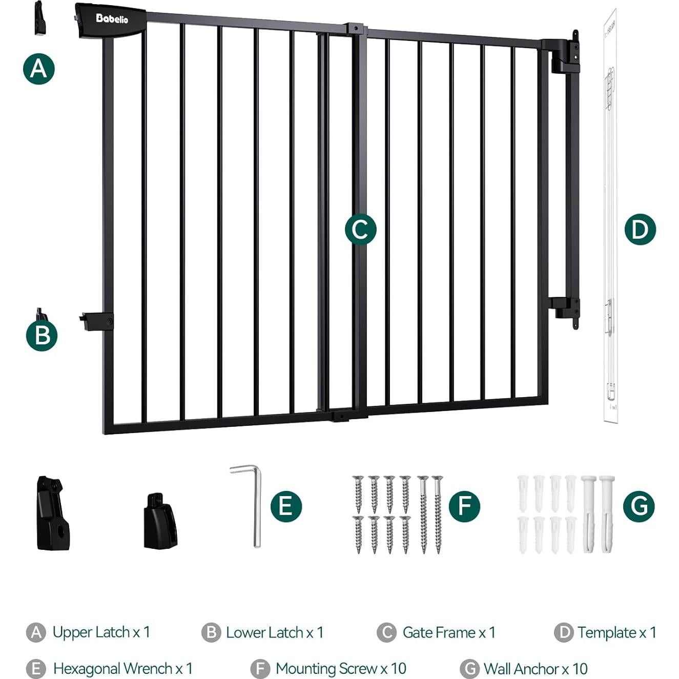 Puerta de Seguridad Babelio 75.2-118.1 cm Sin Barra Inferior
