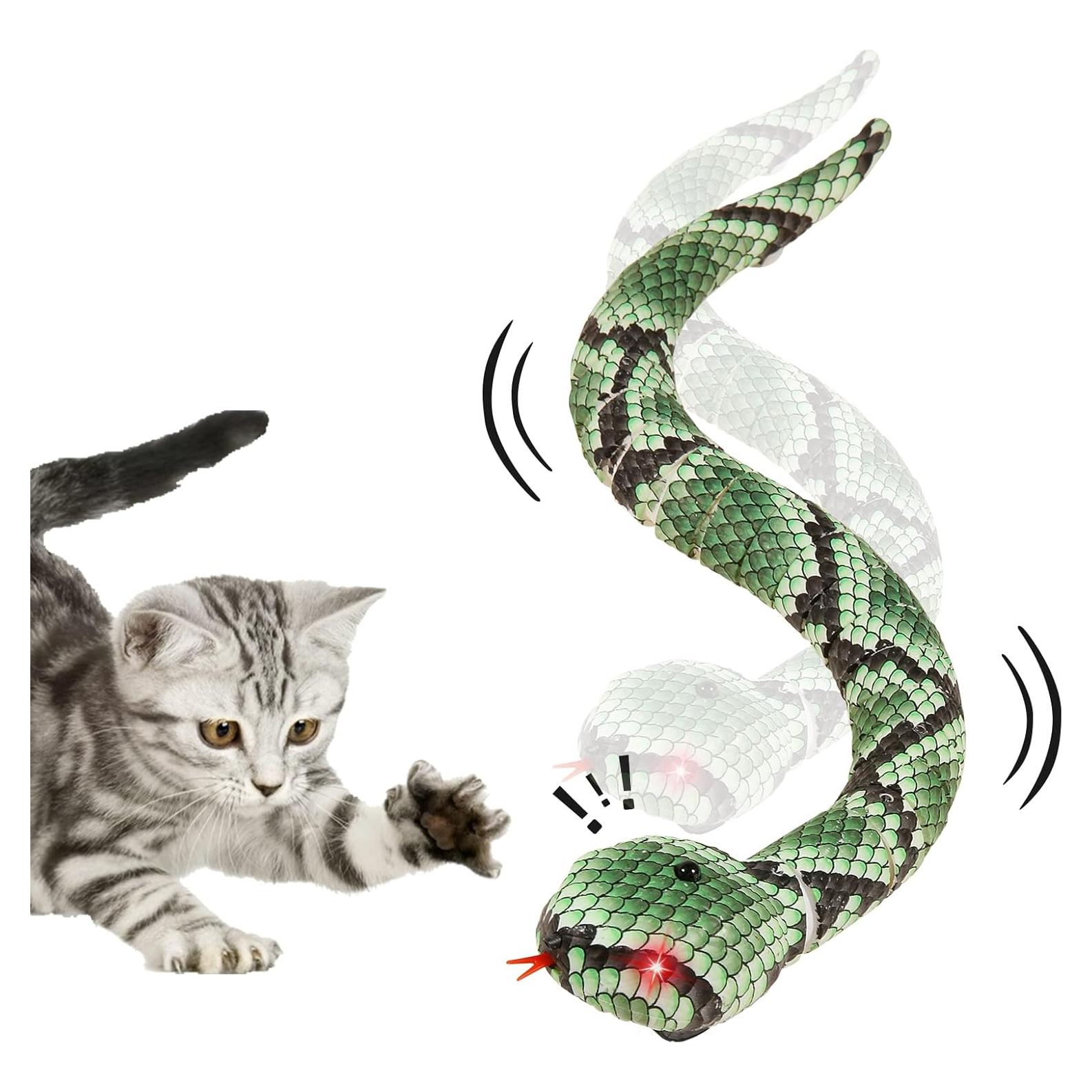Juguete Interactivo para Gatos Serpiente Verde Recargable USB