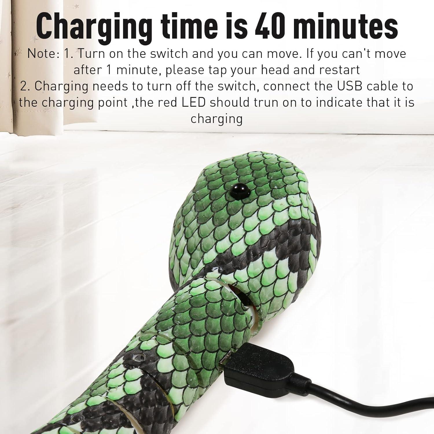 Juguete Interactivo para Gatos Serpiente Verde Recargable USB