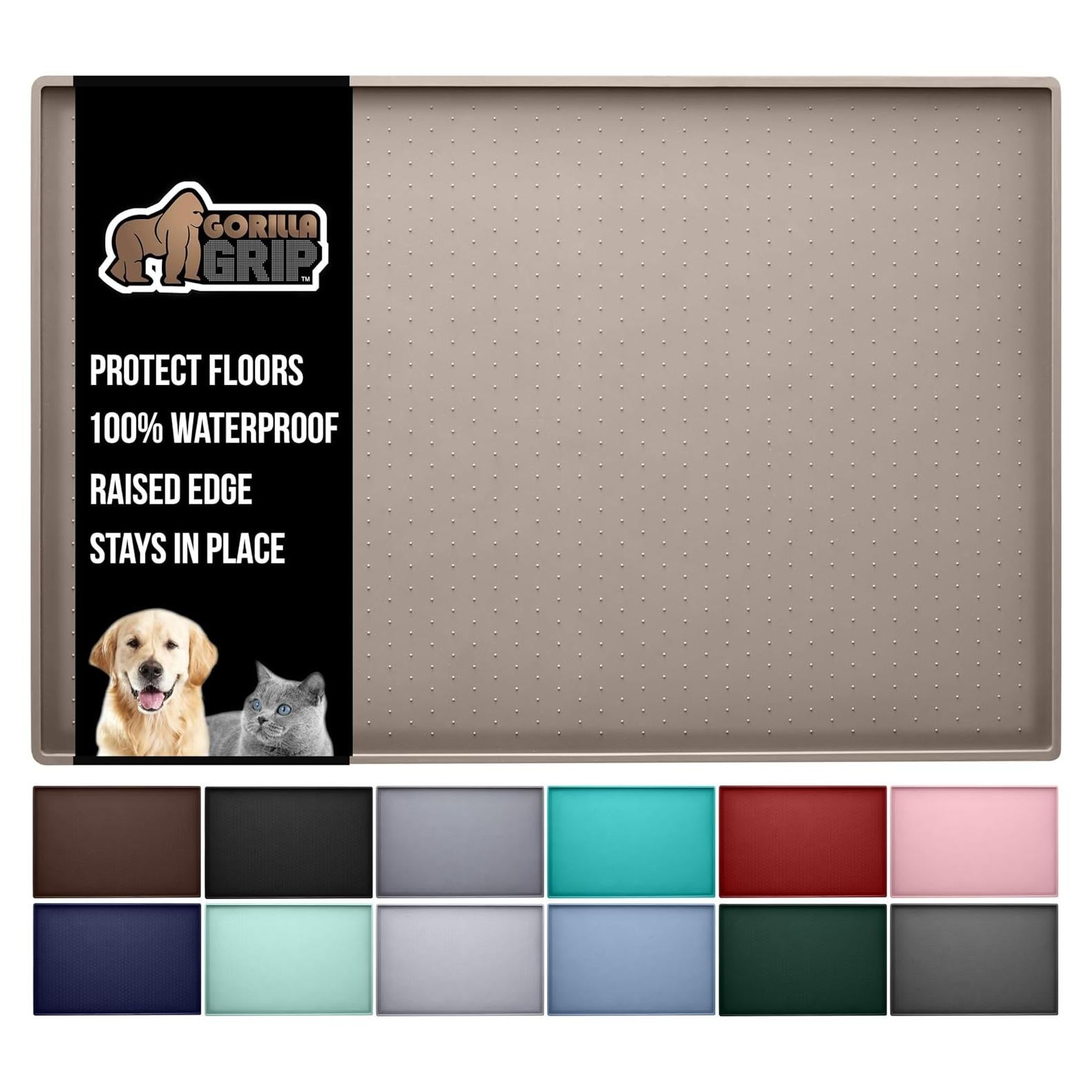 Tapete para Alimentación de Mascotas Gorilla Grip 40.6x25.4cm Beige