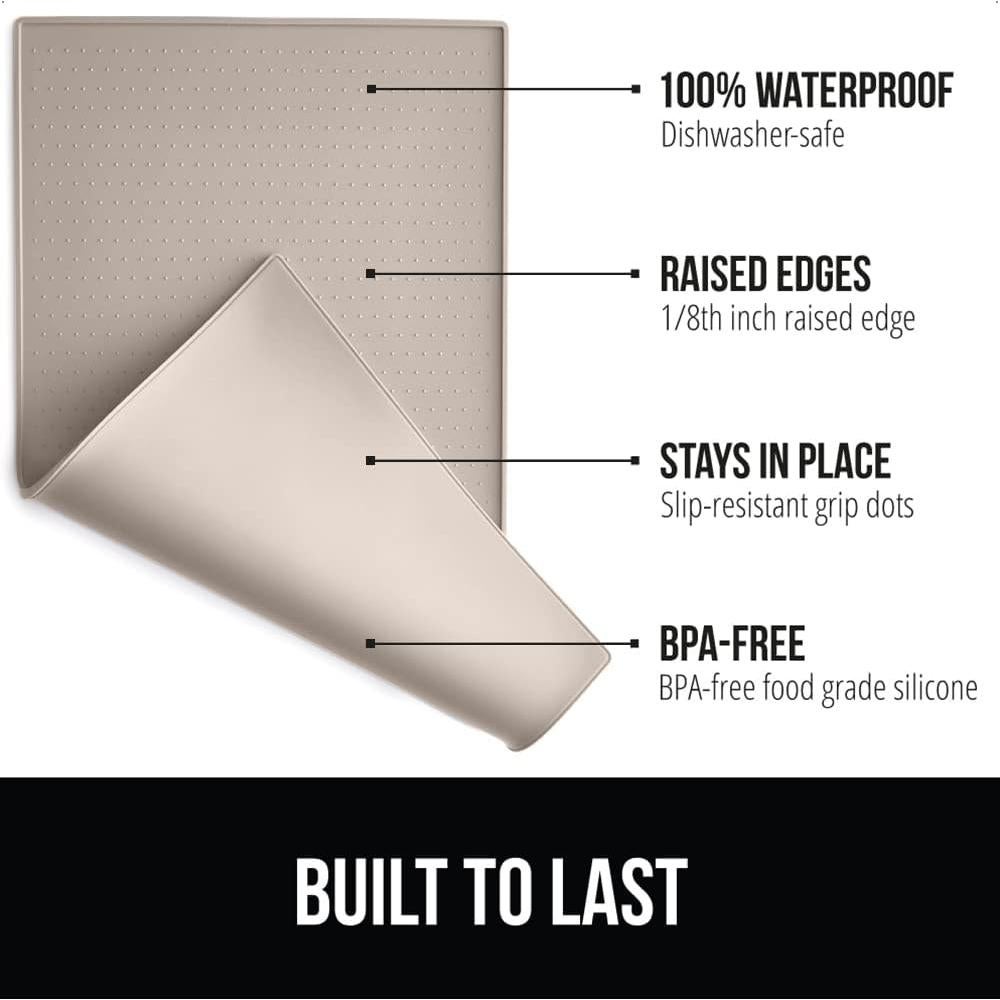 Tapete para Alimentación de Mascotas Gorilla Grip 40.6x25.4cm Beige