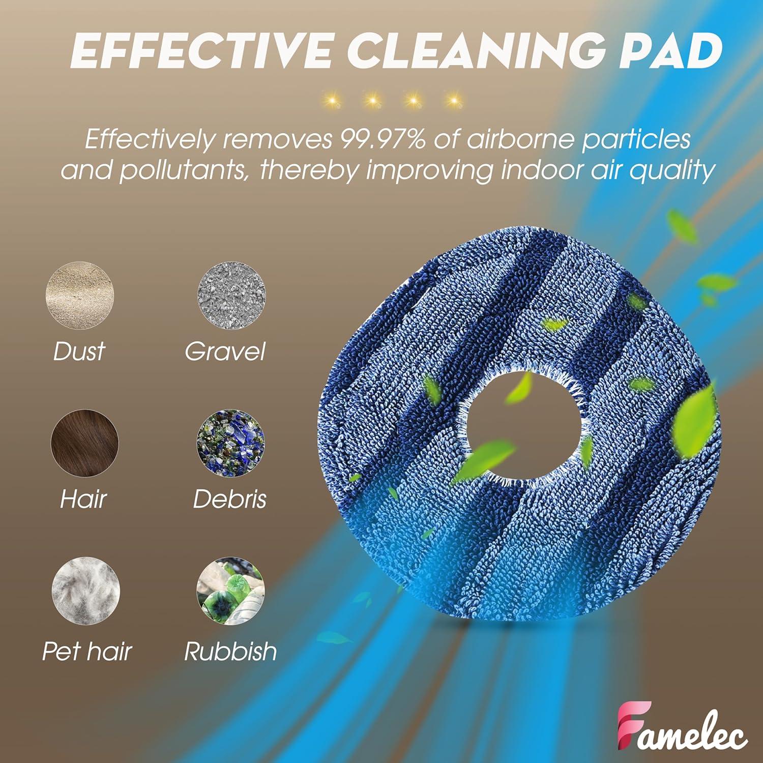 Paños de Trapeador Lavables FAMELEC para Eufy X10 Pro Omni