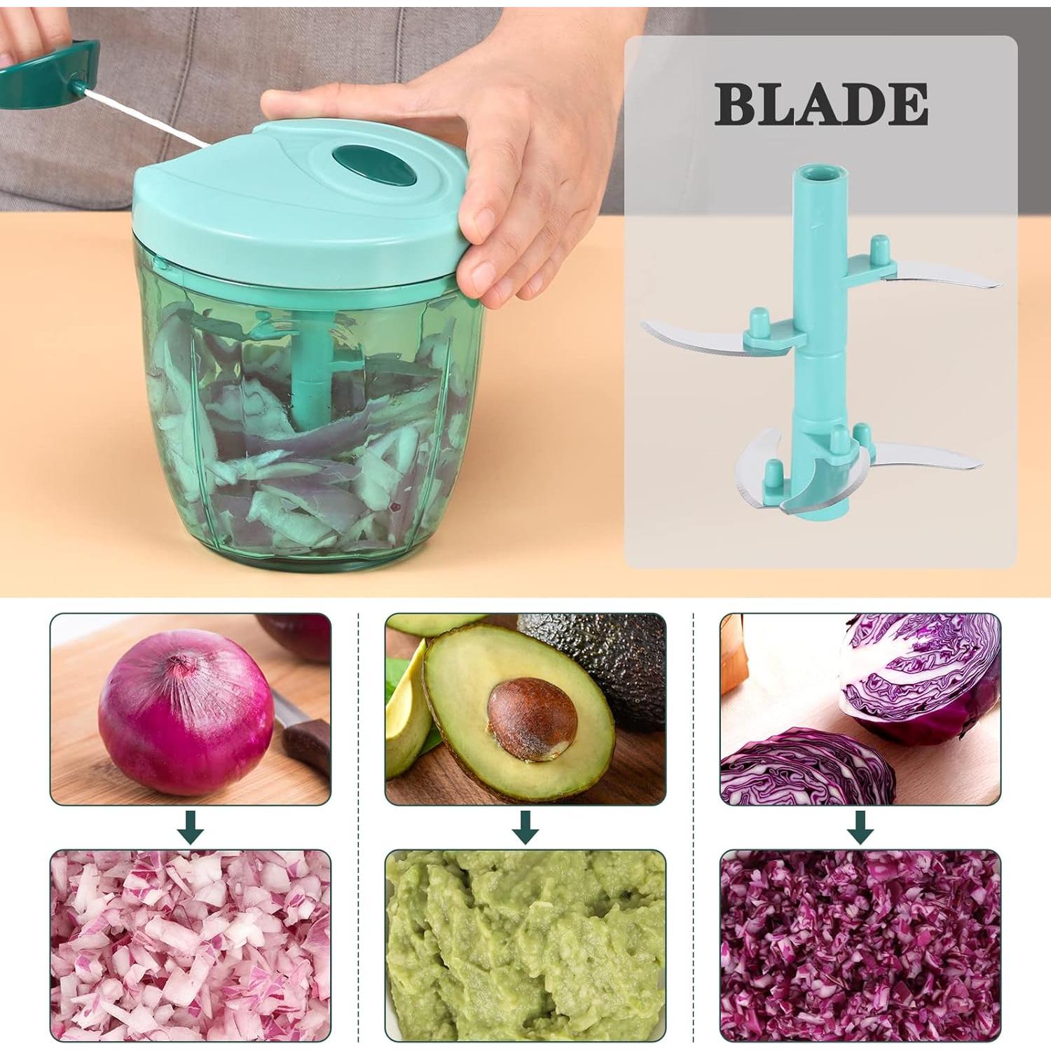 Cortador de Verduras Manual Cambom 900ml Azul Seguro BPA