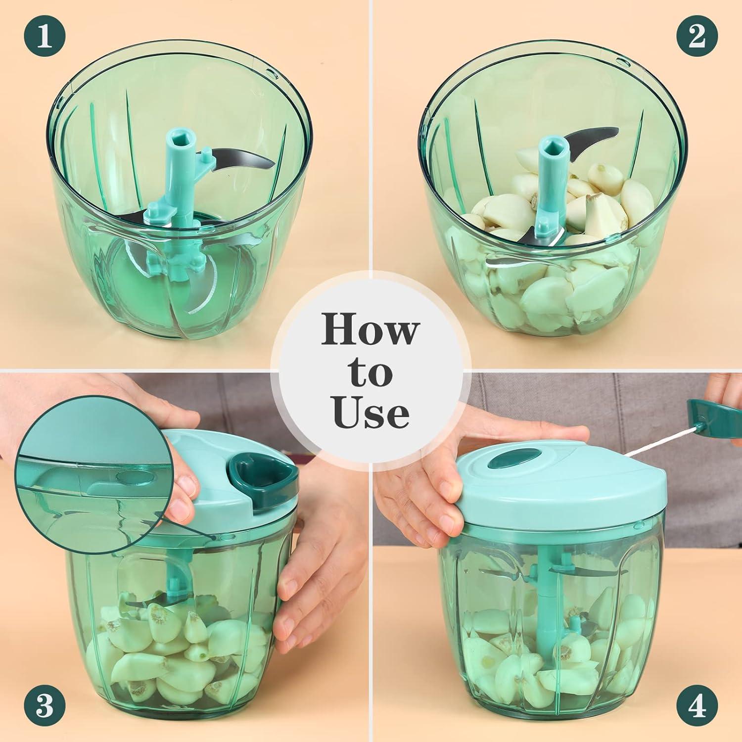 Cortador de Verduras Manual Cambom 900ml Azul Seguro BPA