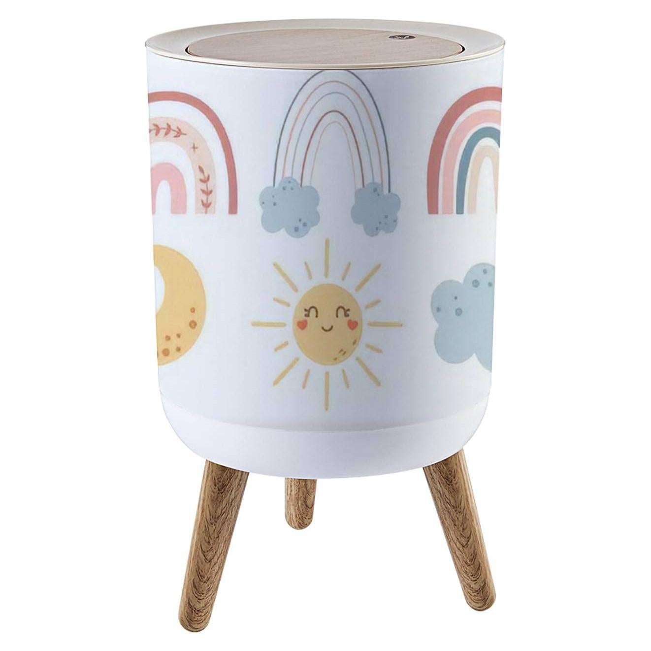 Cubo de Basura con Tapa PHAIBHKERP 7L Diseño Arcoíris