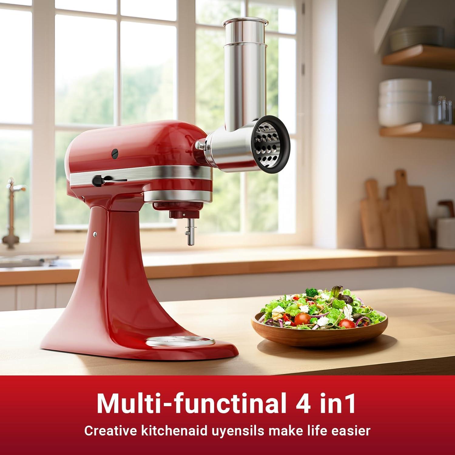 Rallador de Acero Inoxidable GVODE para KitchenAid 4 Cuchillas