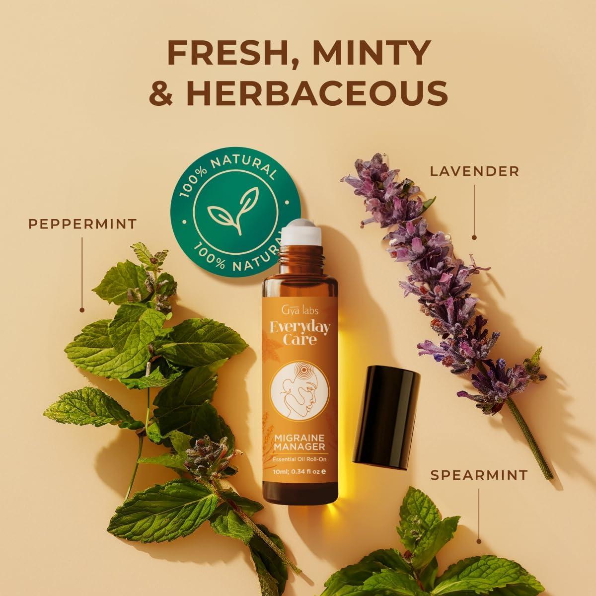 Aceite Esencial Roll-On Gya Labs 10 ml para Migraña y Estrés