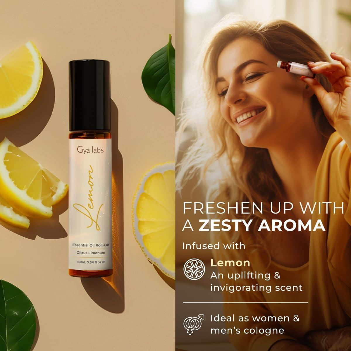 Gya Labs Aceite Esencial de Limón Roll On 10 ml - Aromaterapia