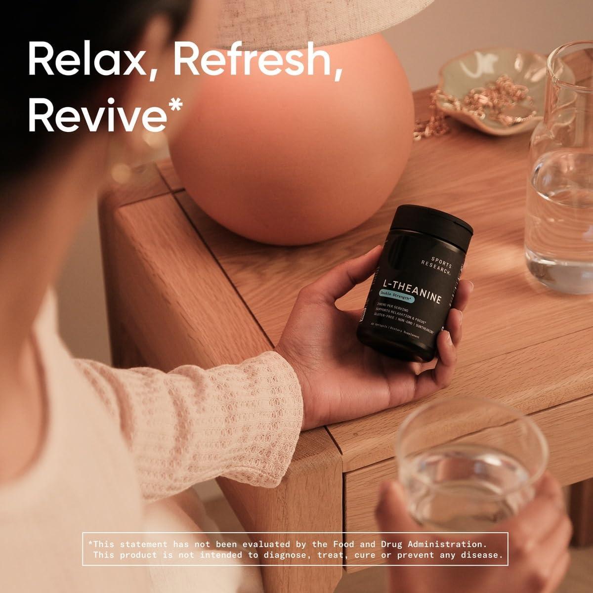 Suplemento L-Theanina 200mg Sports Research - 60 Softgels