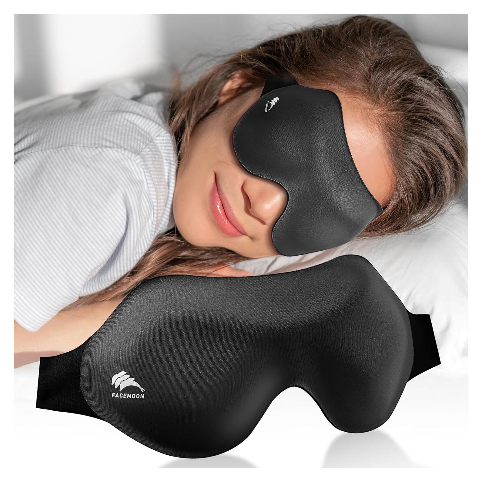 Mascarilla para Ojos FACEMOON 3D Ajustable Lavable Negro