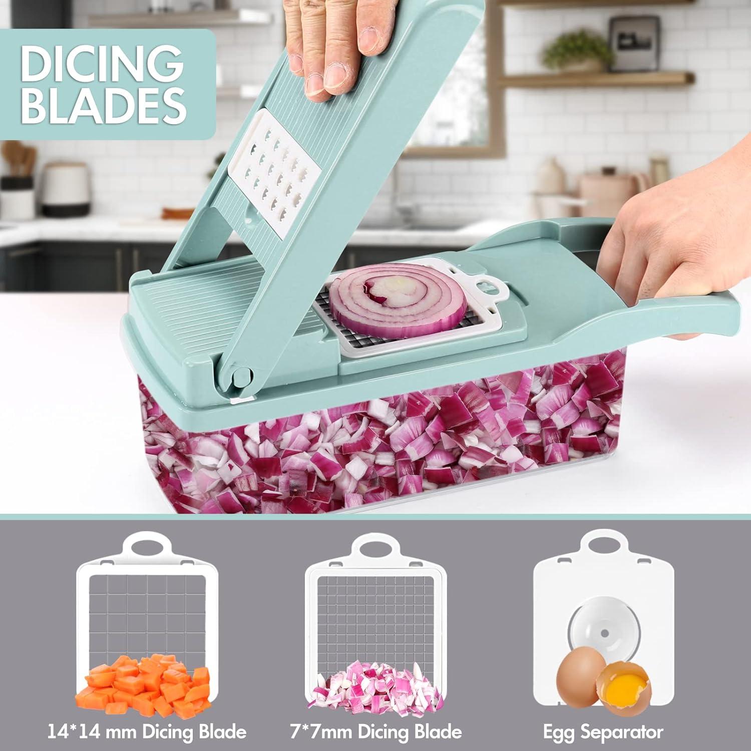 Cortador de Verduras Ourokhome 12 en 1 Multifuncional Azul