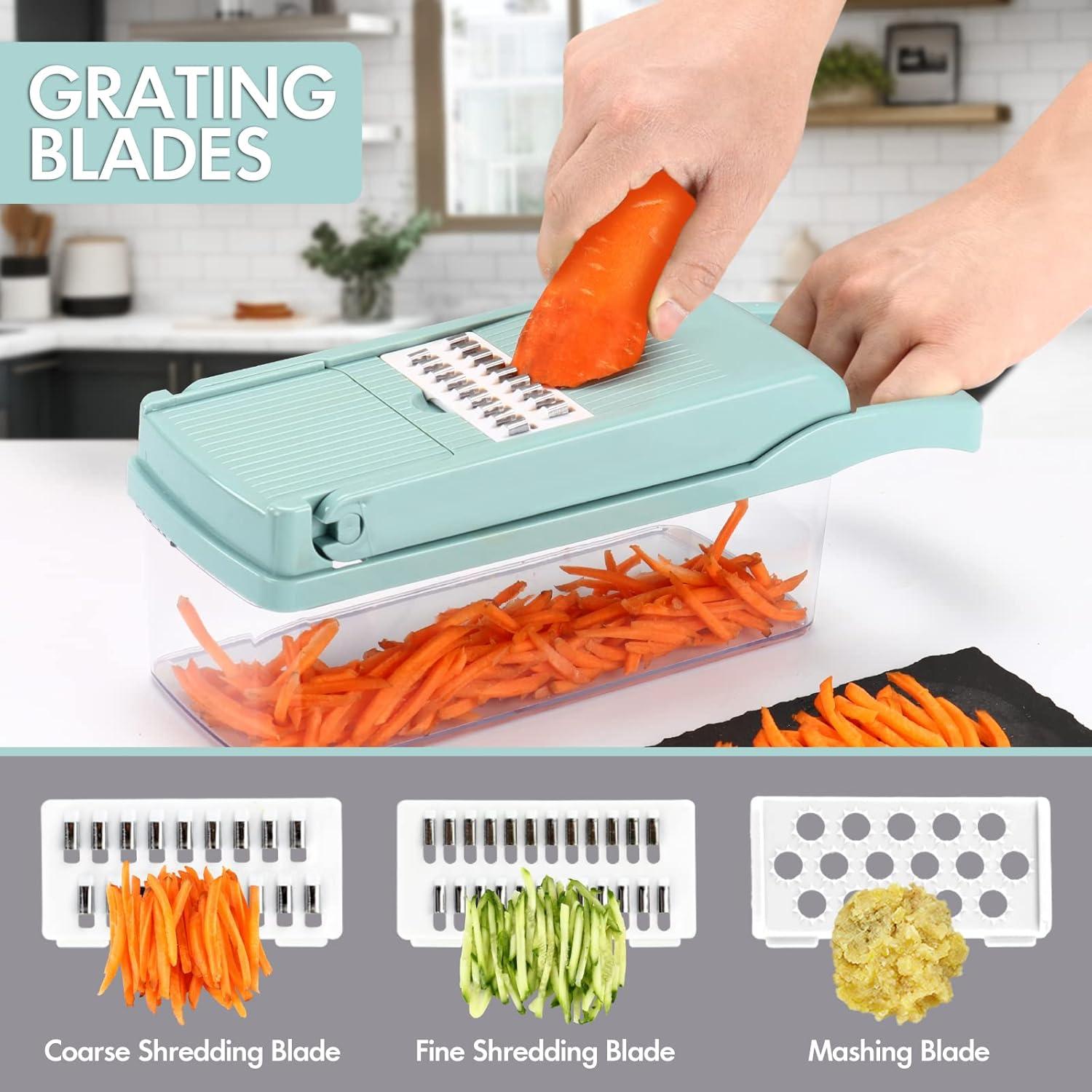 Cortador de Verduras Ourokhome 12 en 1 Multifuncional Azul