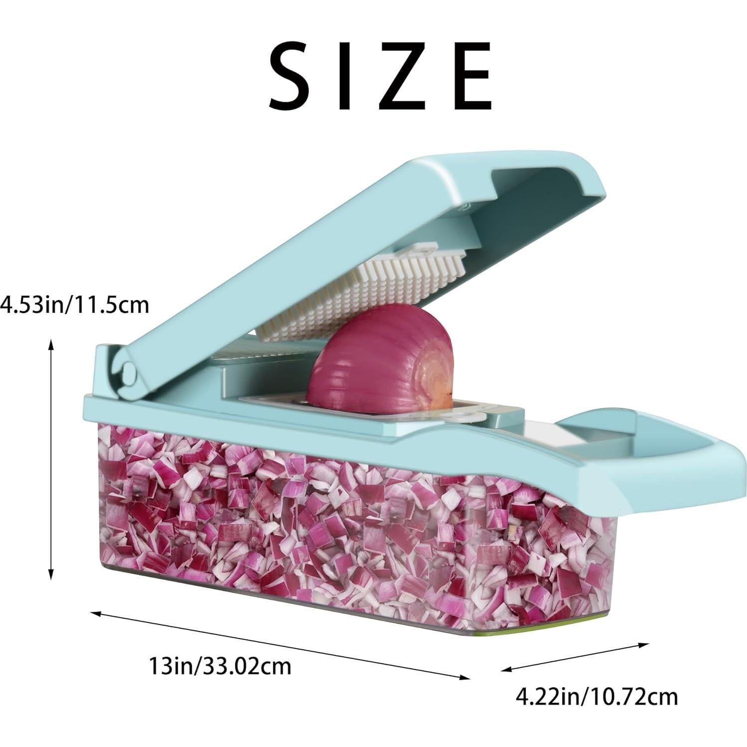 Cortador de Verduras Ourokhome 12 en 1 Multifuncional Azul