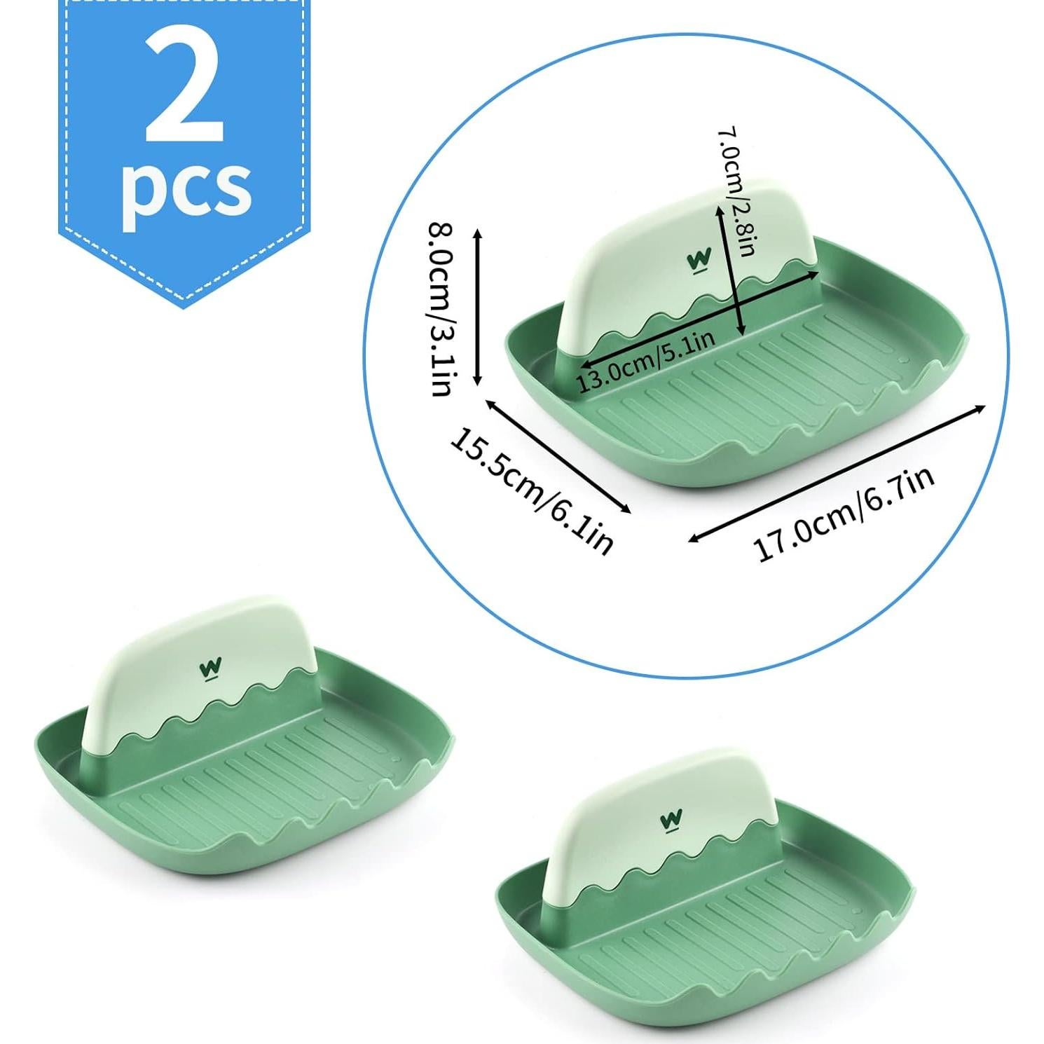 Reposap Cucharas y Tapas WINKIO - 2 Piezas Verde Resistente al Calor