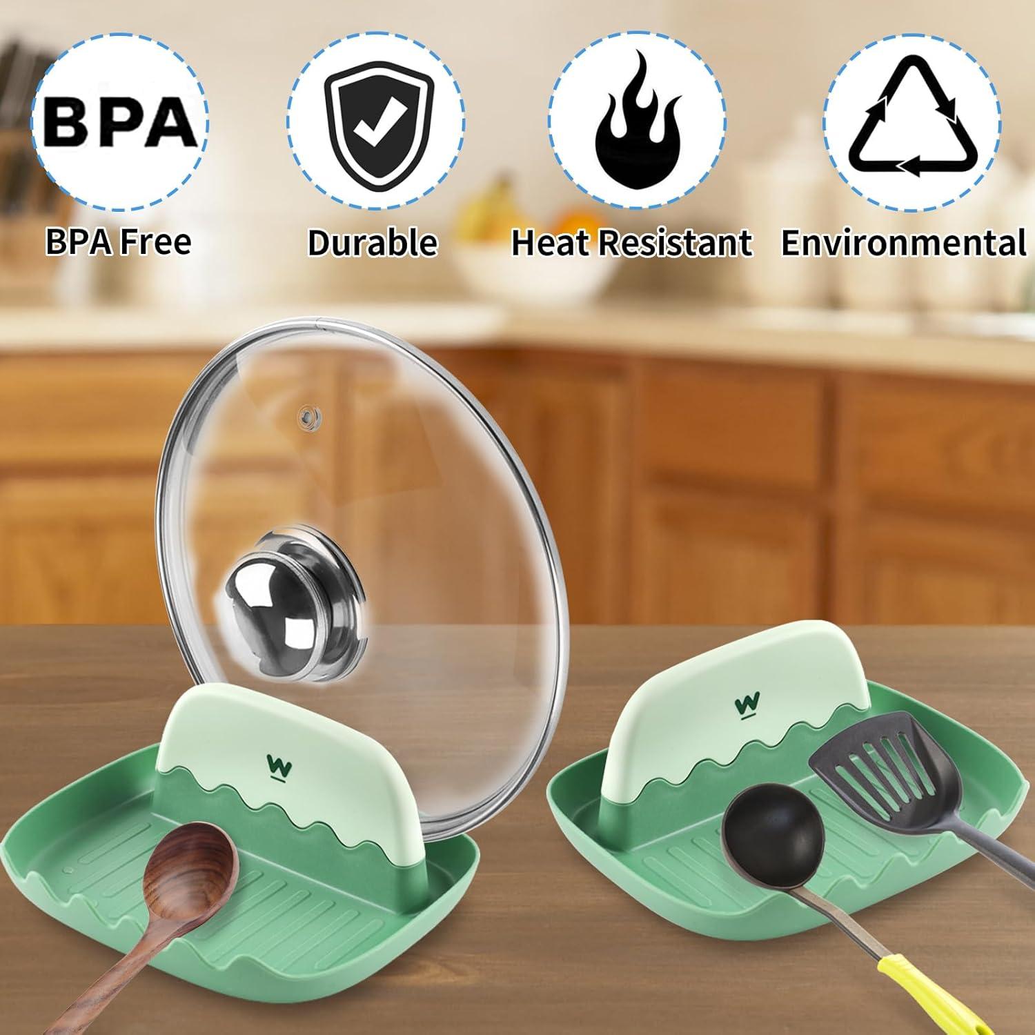 Reposap Cucharas y Tapas WINKIO - 2 Piezas Verde Resistente al Calor