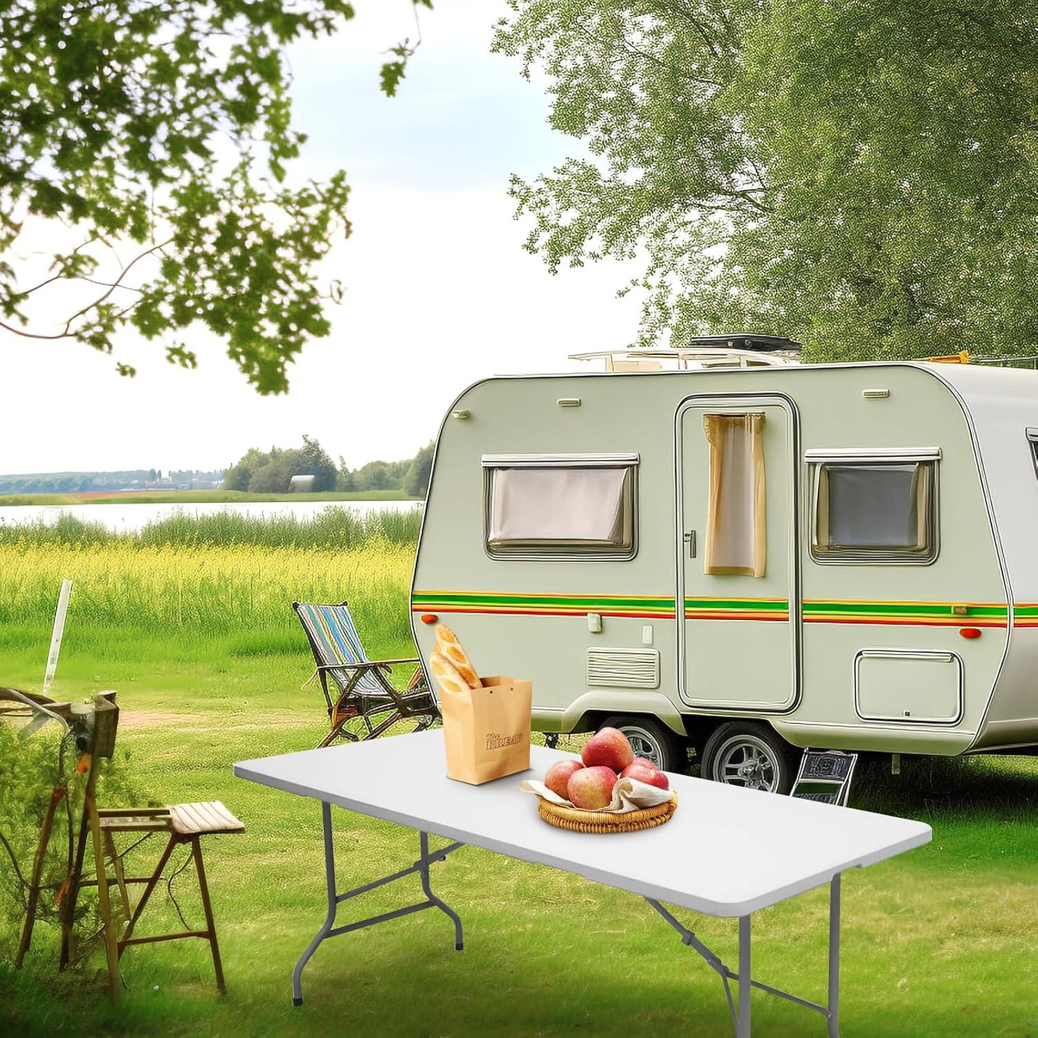 Mesa Plegable 1.83m Byliable Blanca para Interior y Exterior