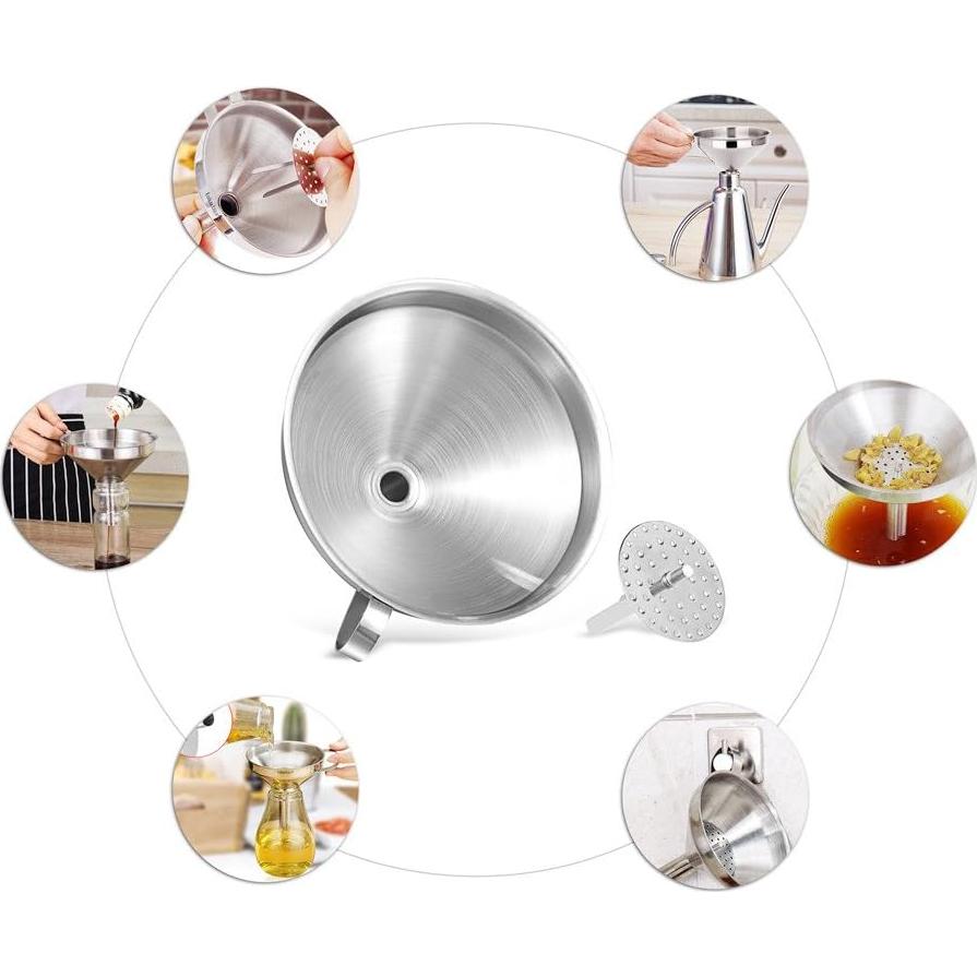 Embudo de Acero Inoxidable Lakatay 12.7 cm con Filtro Colador