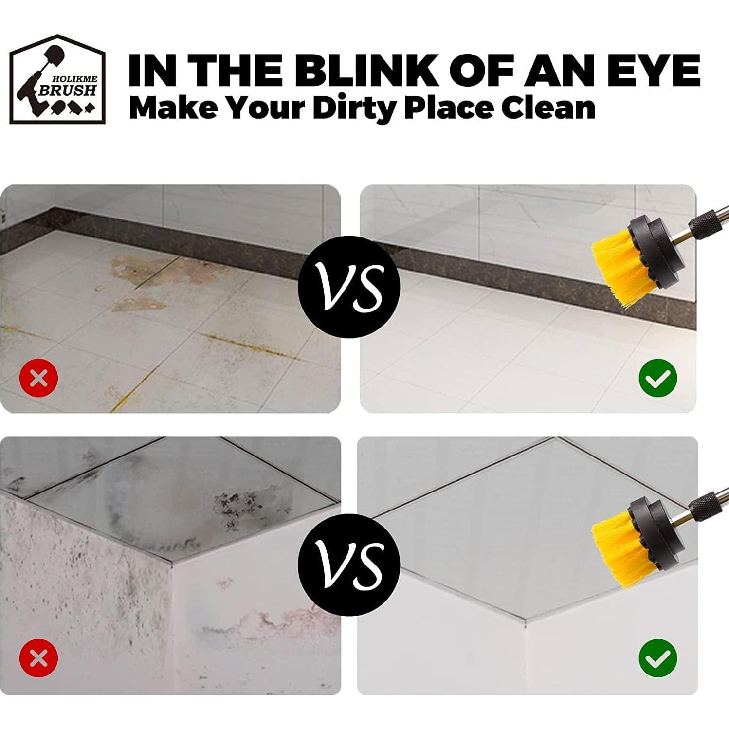 Set de 4 Accesorios de Cepillo para Taladro Holikme Amarillo