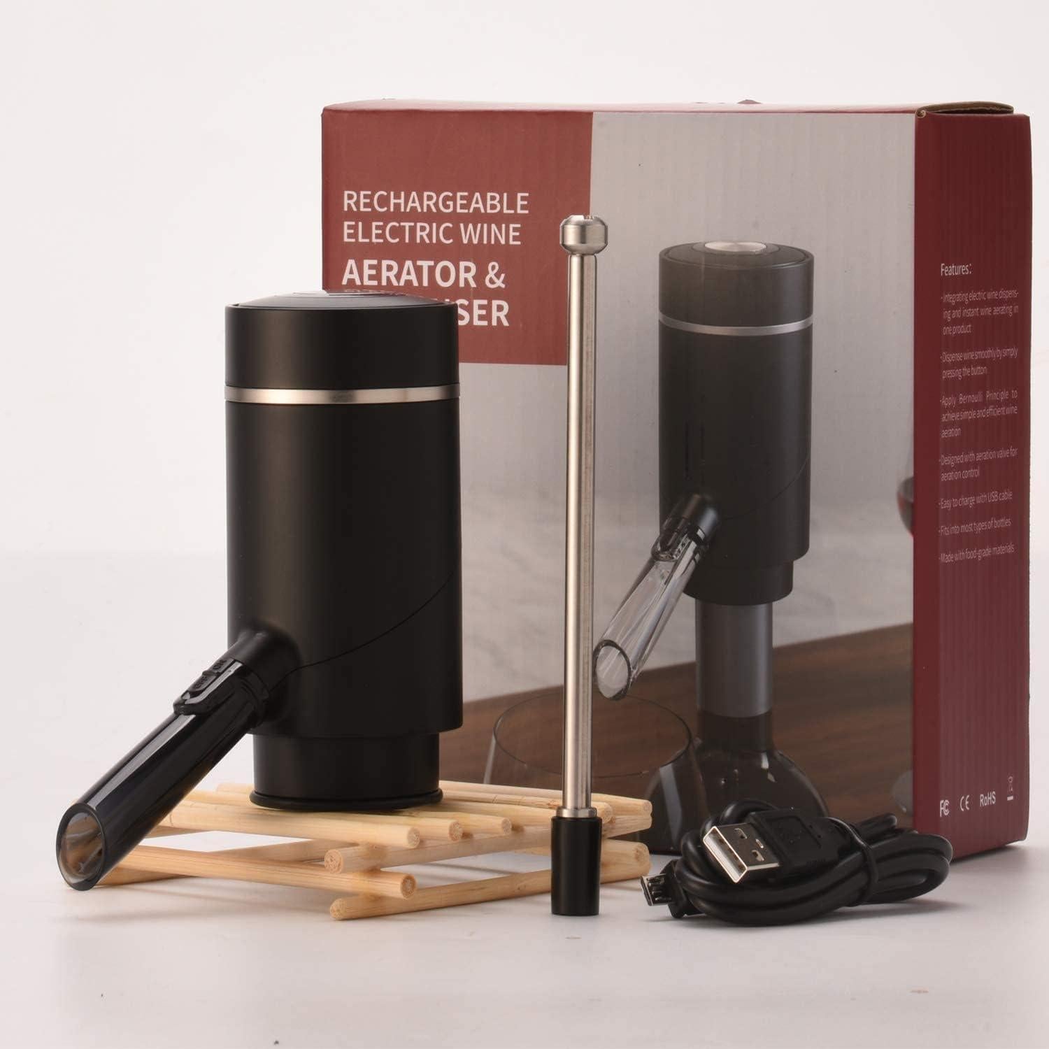 Aereador de Vino Eléctrico Higfra, Portátil y Recargable USB