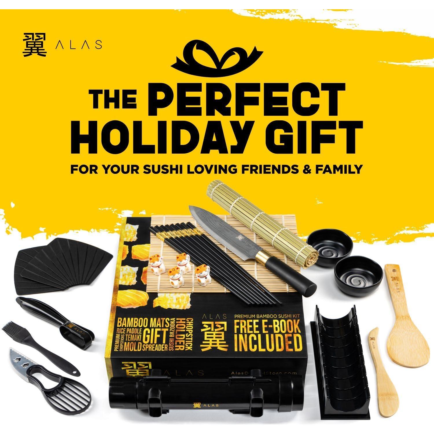 Kit de Hacer Sushi Alas - 26 Piezas para Principiantes y Expertos