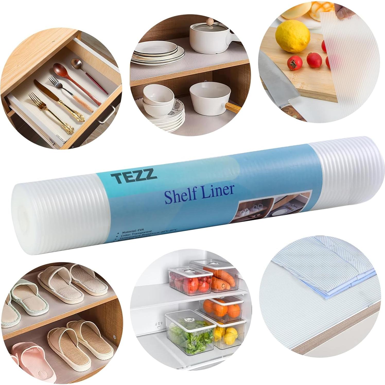 Forro de Estante Antideslizante TEZZ 40 cm x 6 m PVC Lavable