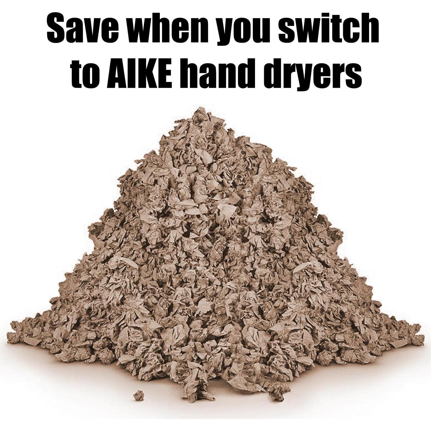 Secador de Manos AIKE AK2812 Acero Inoxidable 1400W 8-12s