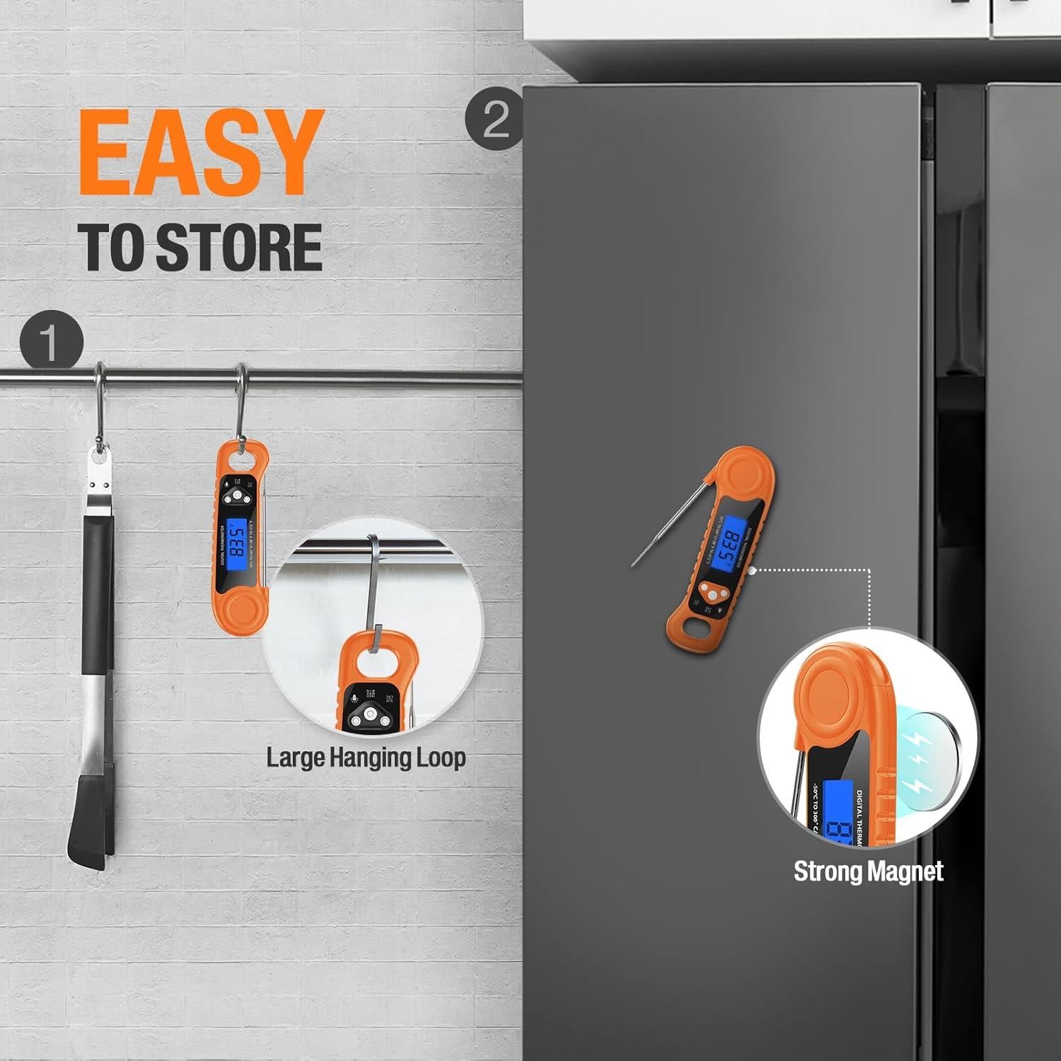 Termómetro Digital de Carne AMMZO EK-01 Impermeable Naranja