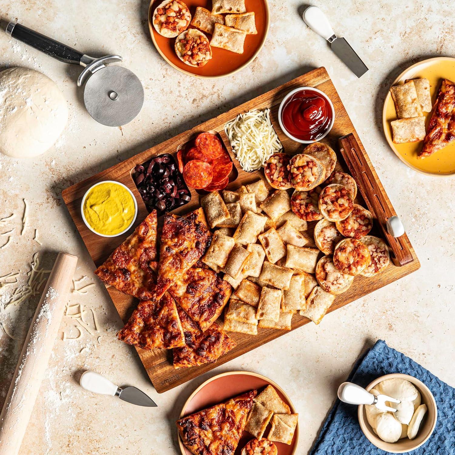 Juego de Tablas de Charcutería SMIRLY - Acacia Grande con Cuchillos