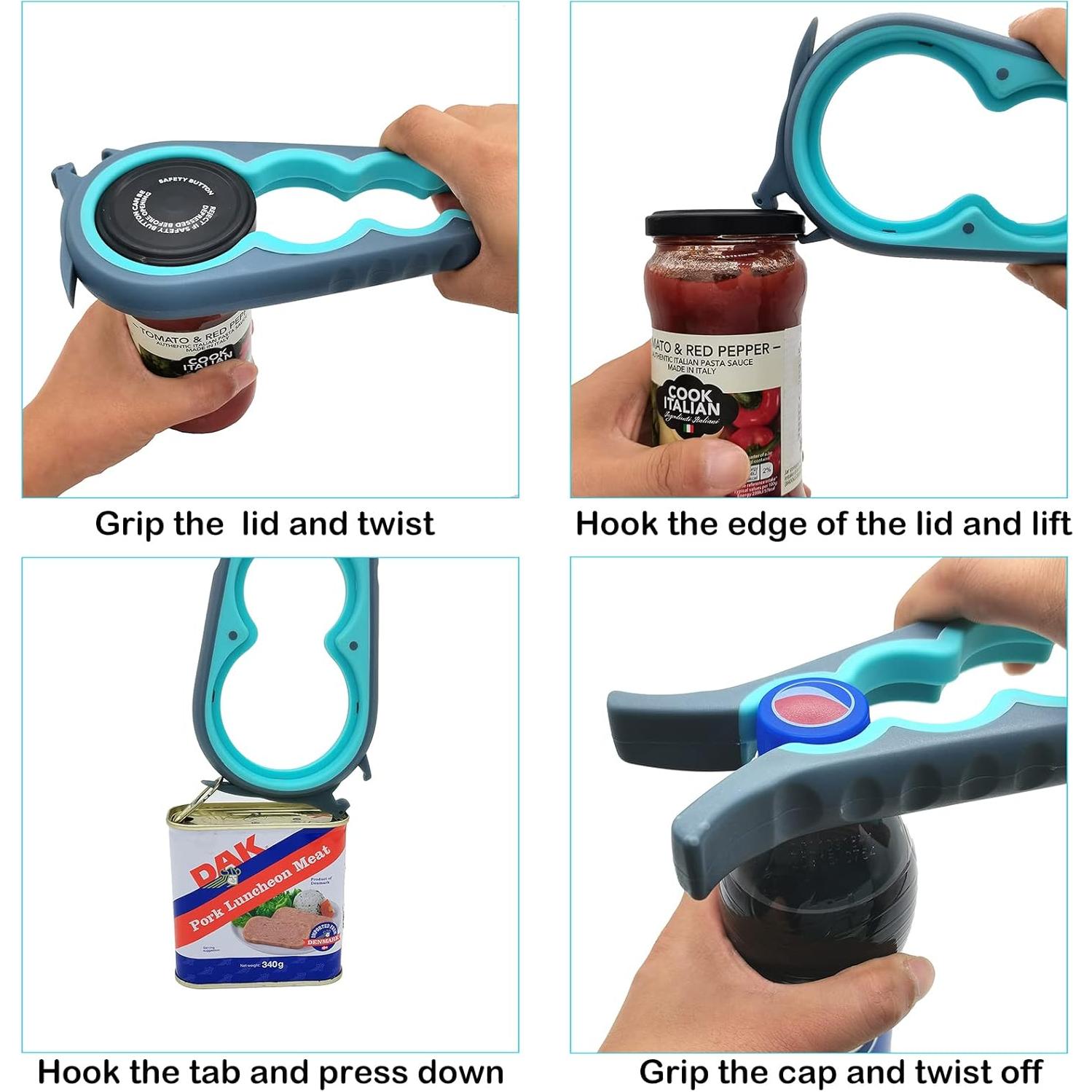 Abridor de Tarros y Botellas Otstar 6 en 1 para Manos Débiles