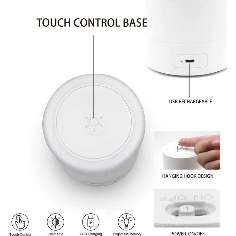 Luz Nocturna LED Táctil G Keni 12cm Recargable USB para Bebés