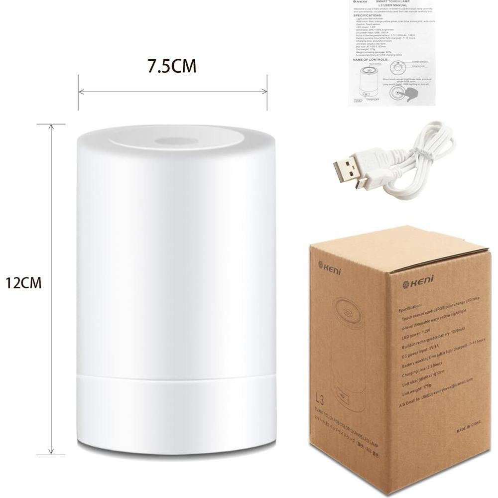 Luz Nocturna LED Táctil G Keni 12cm Recargable USB para Bebés