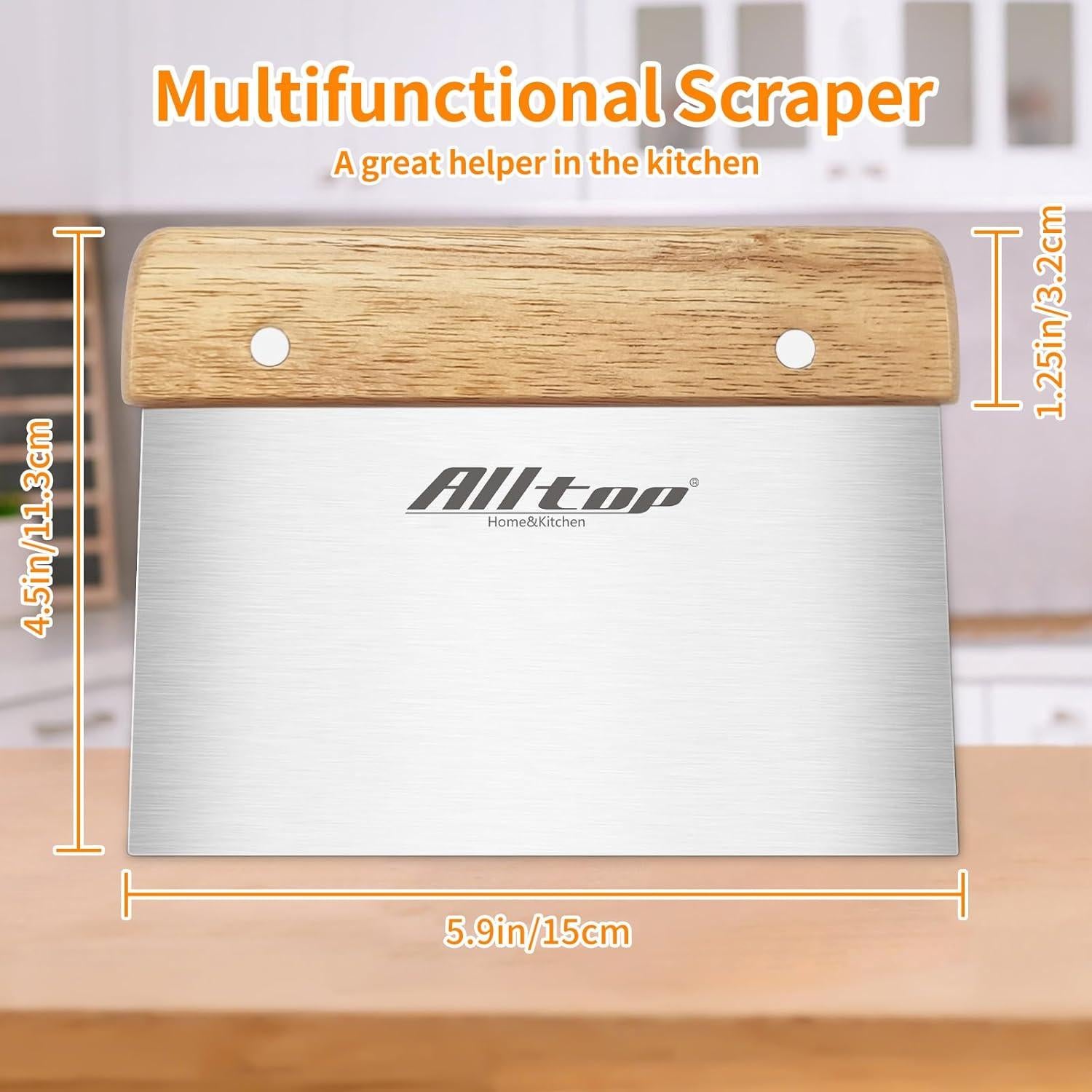 Cortador de Masa ALLTOP - Raspador de Acero Inoxidable 15.5x11.9cm