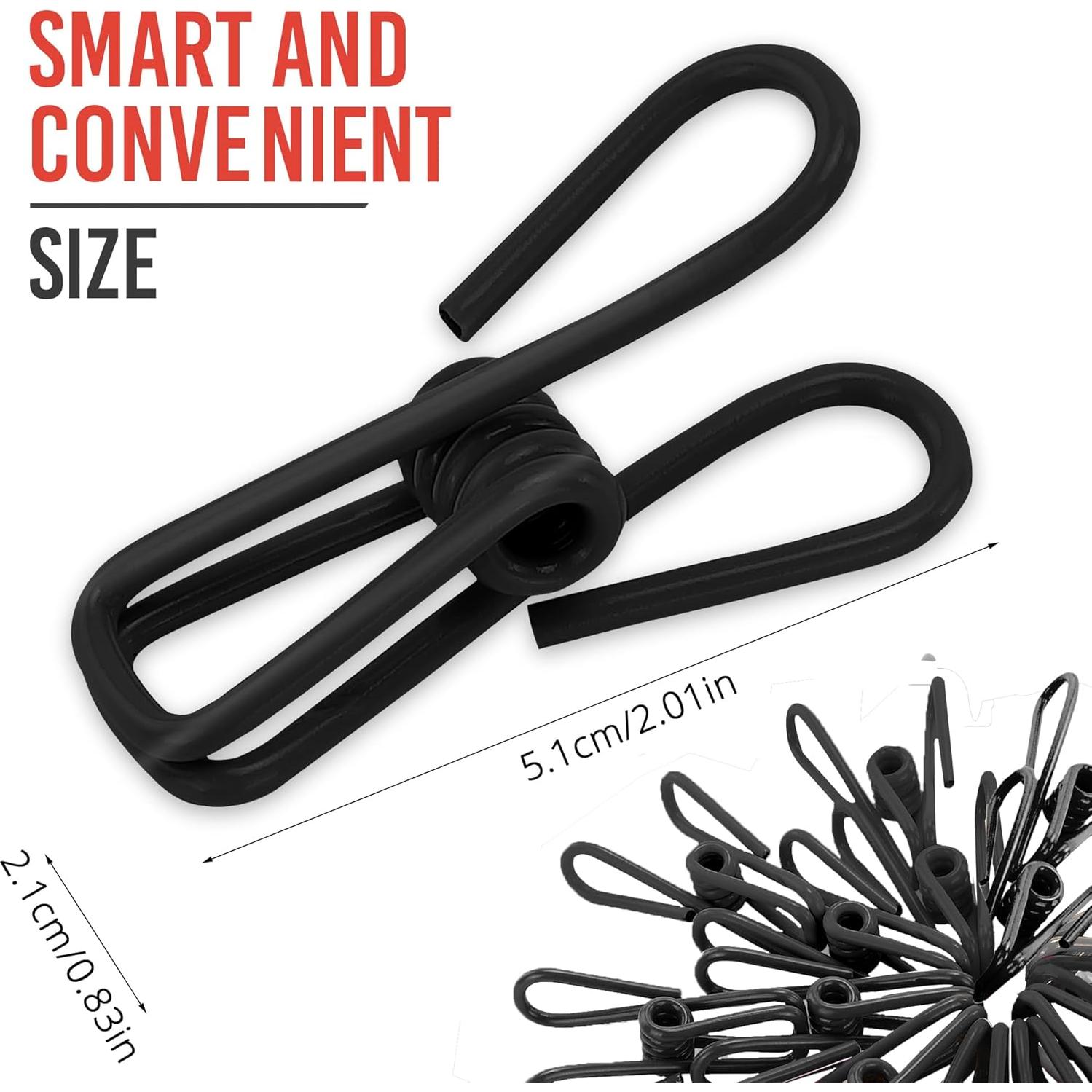 30 Clips de Bolsa Riveda Negros - Sellador PVC 5.08 cm