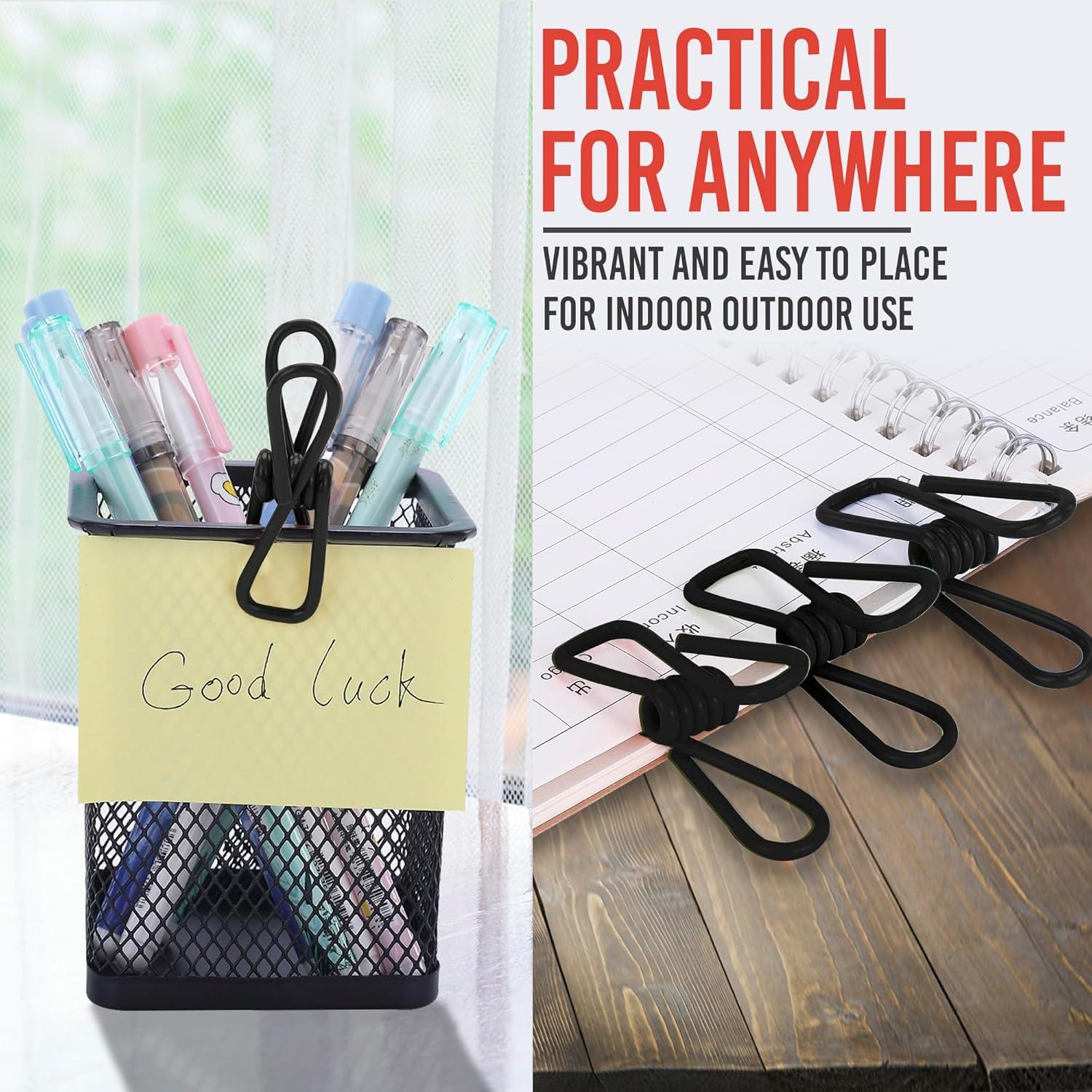 30 Clips de Bolsa Riveda Negros - Sellador PVC 5.08 cm