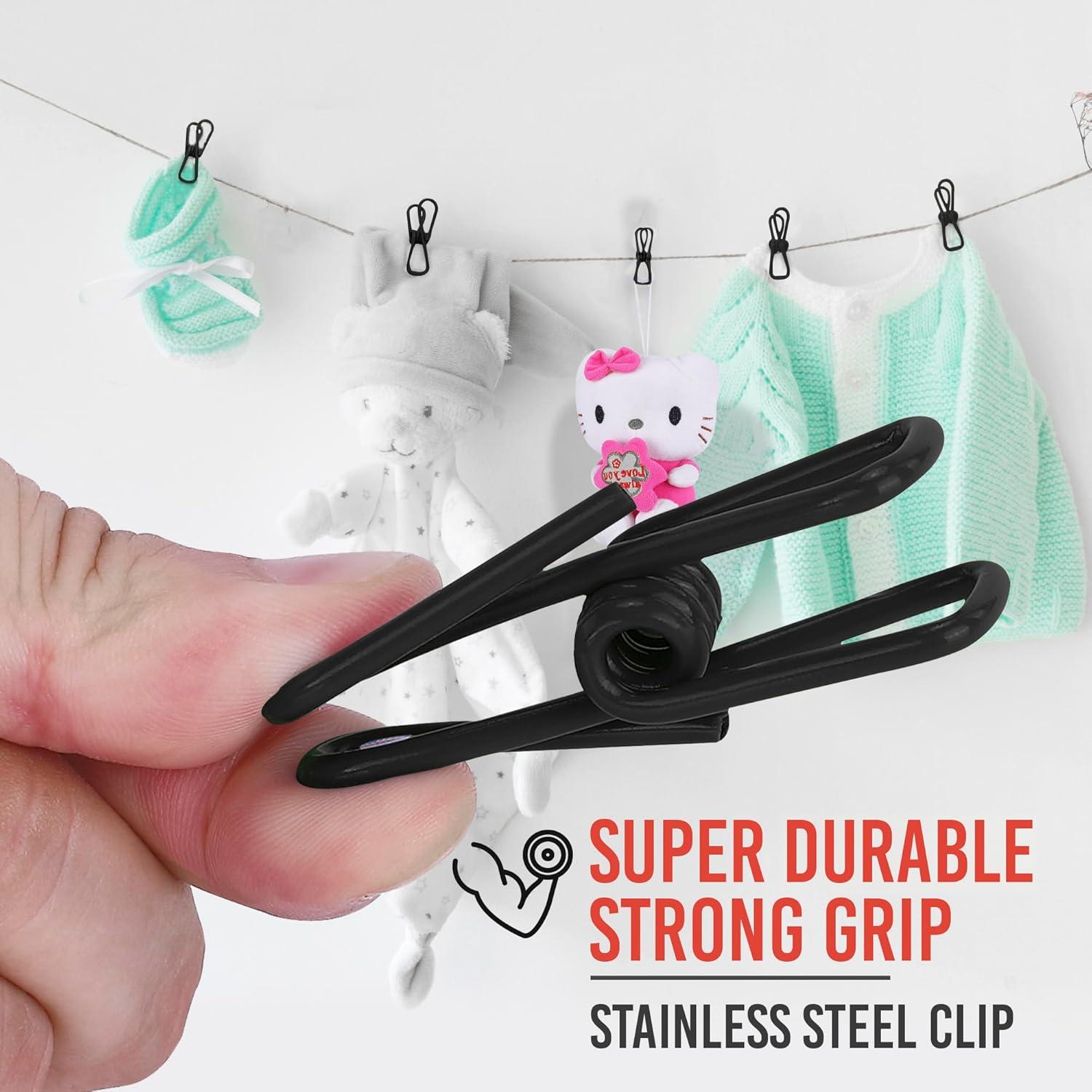 30 Clips de Bolsa Riveda Negros - Sellador PVC 5.08 cm