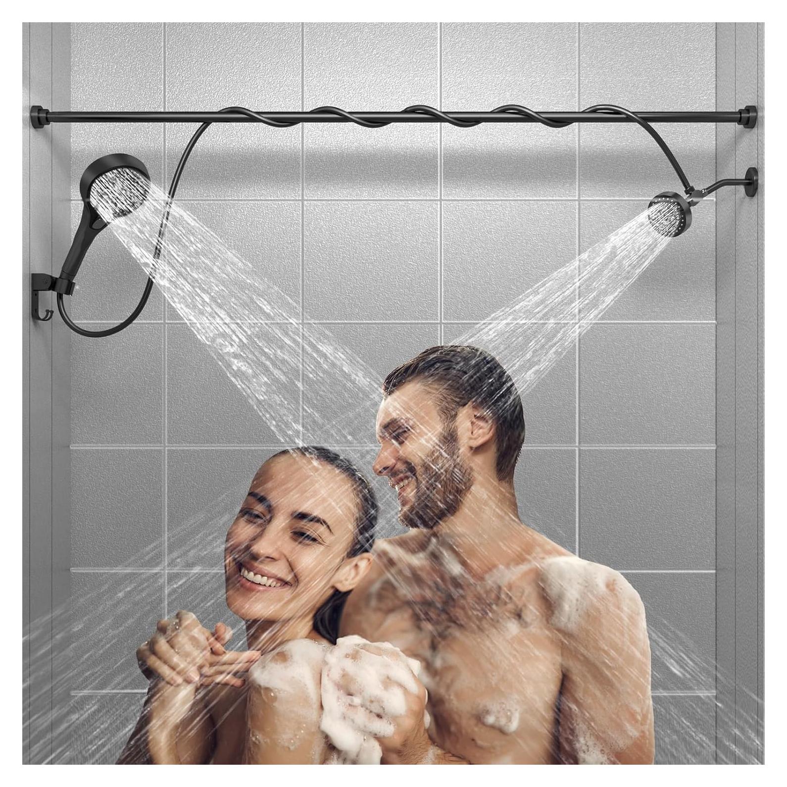 Cabezal de Ducha Doble NTPN Alta Presión 2 Personas Negro