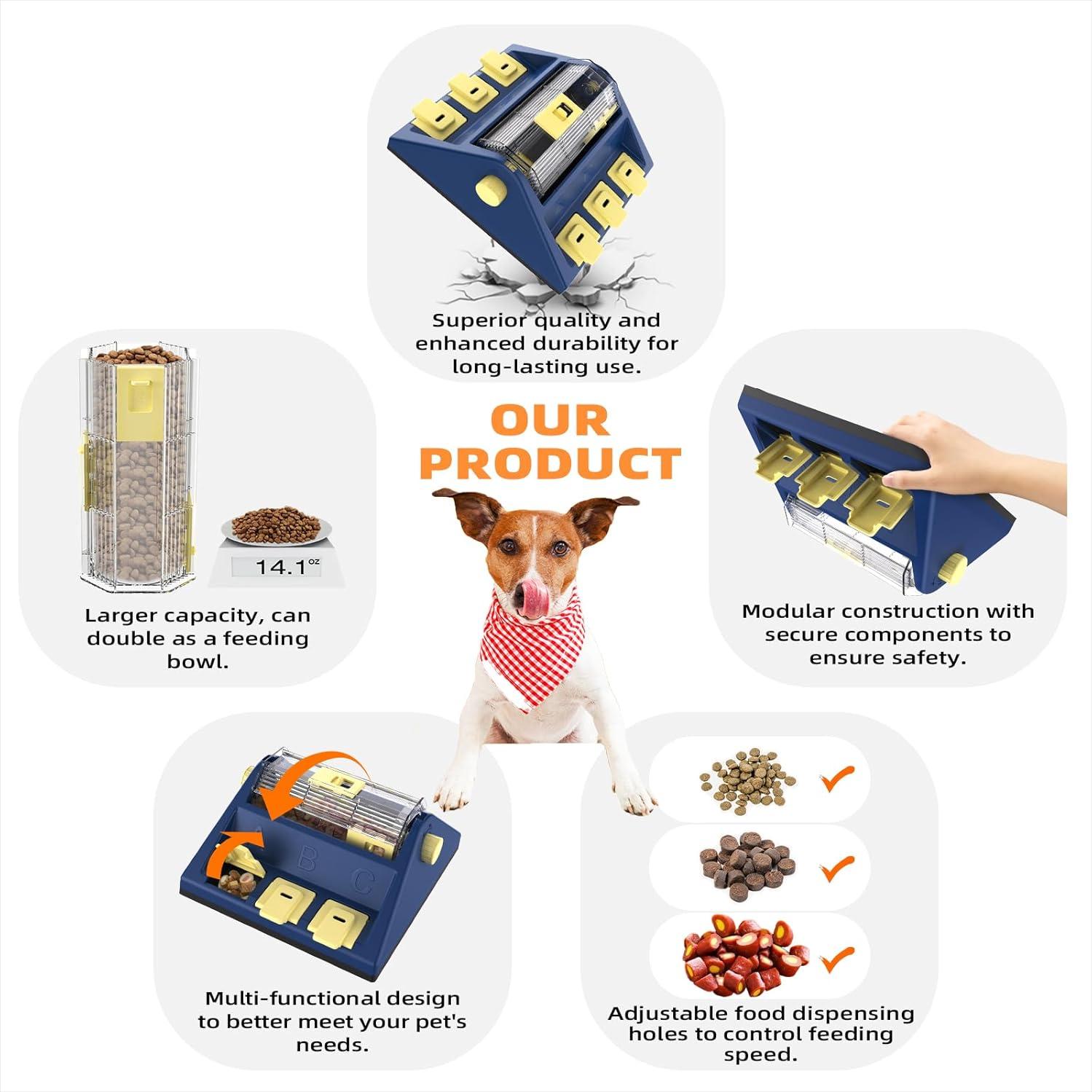 Juguete de Rompecabezas para Perros KADTC 2 en 1 Azul 30x26cm