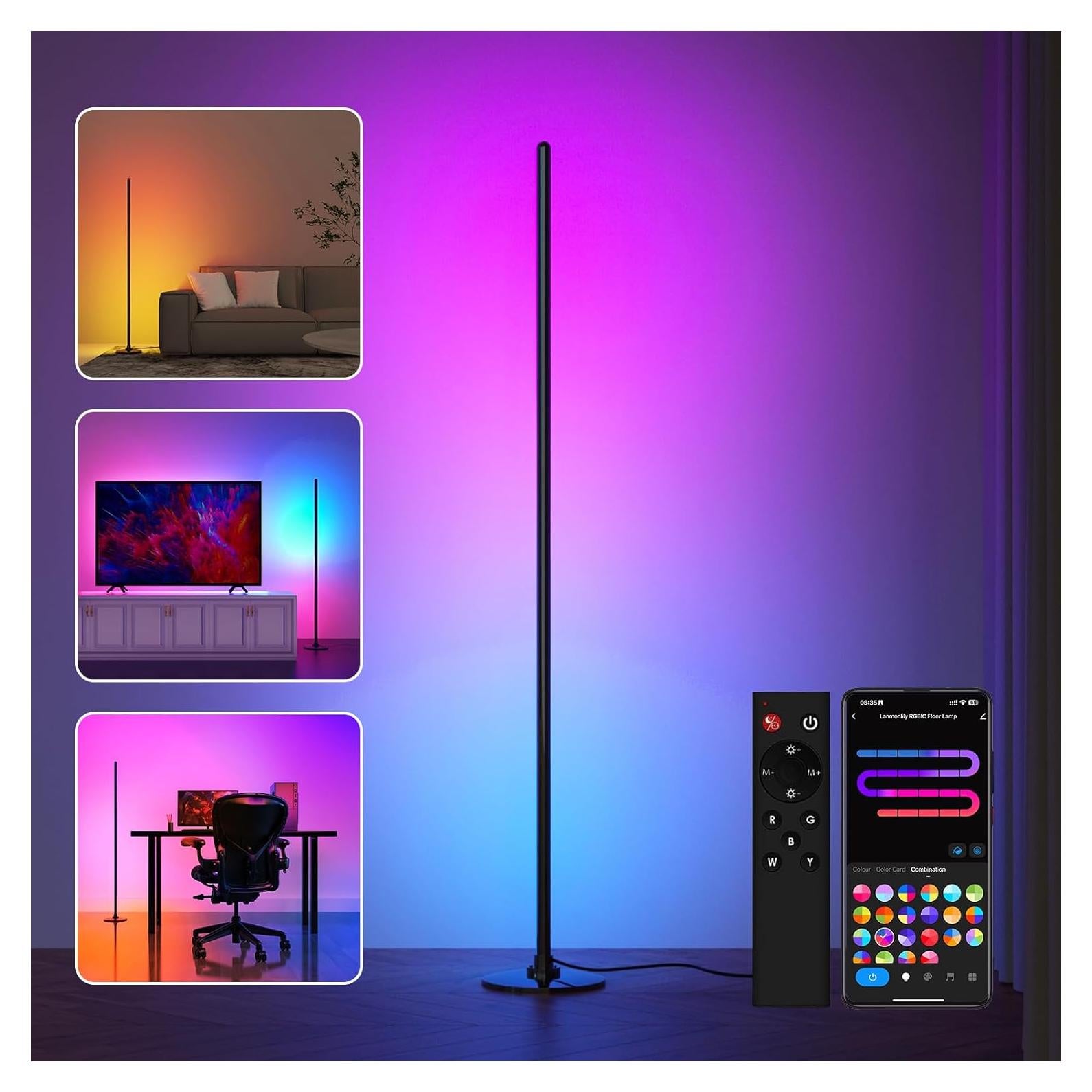 Lámpara de Pie LED Lanmonlily RGB Inteligente 129.5cm