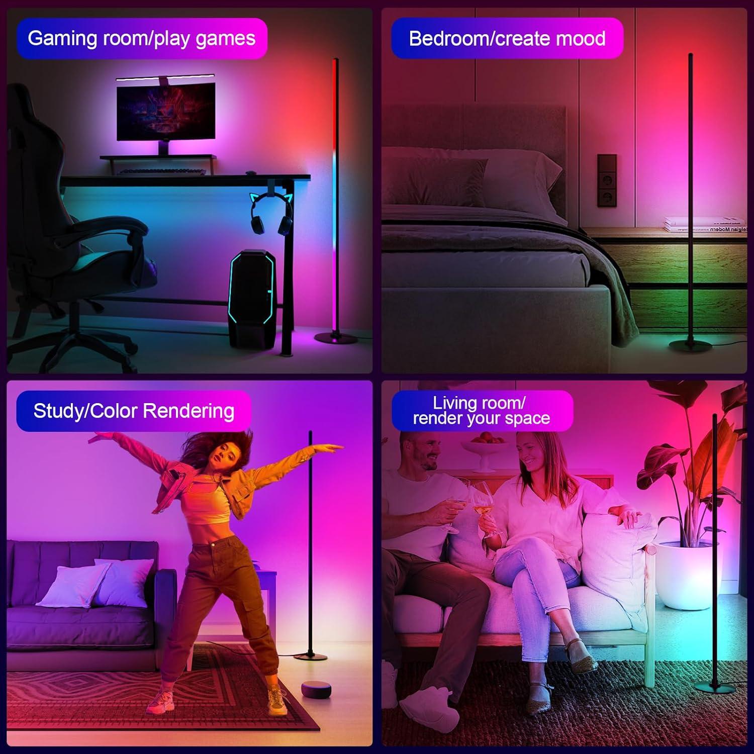 Lámpara de Pie LED Lanmonlily RGB Inteligente 129.5cm