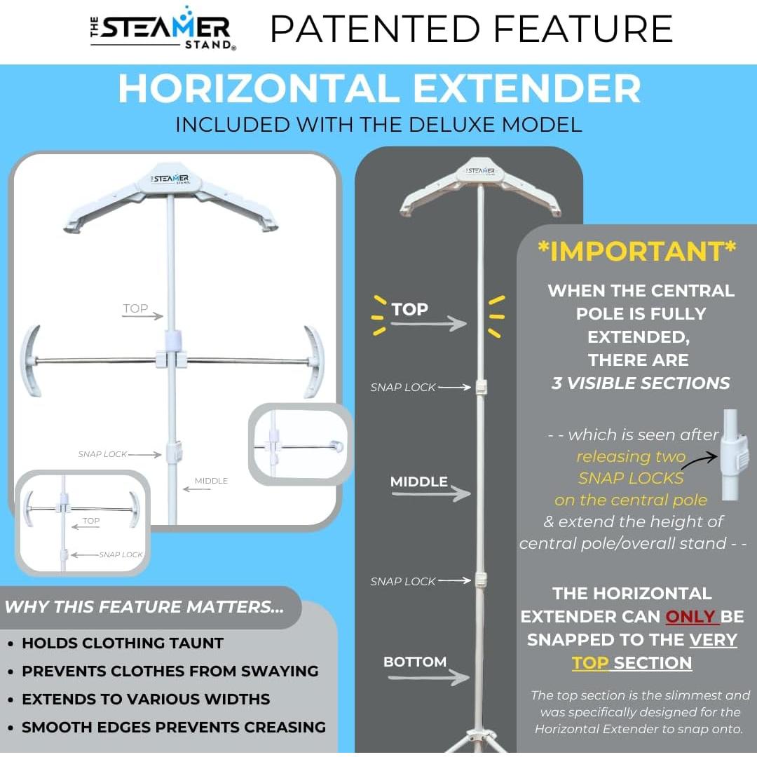 Soporte de Vapor de Ropa Deluxe Ajustable Plegable 1.49 kg
