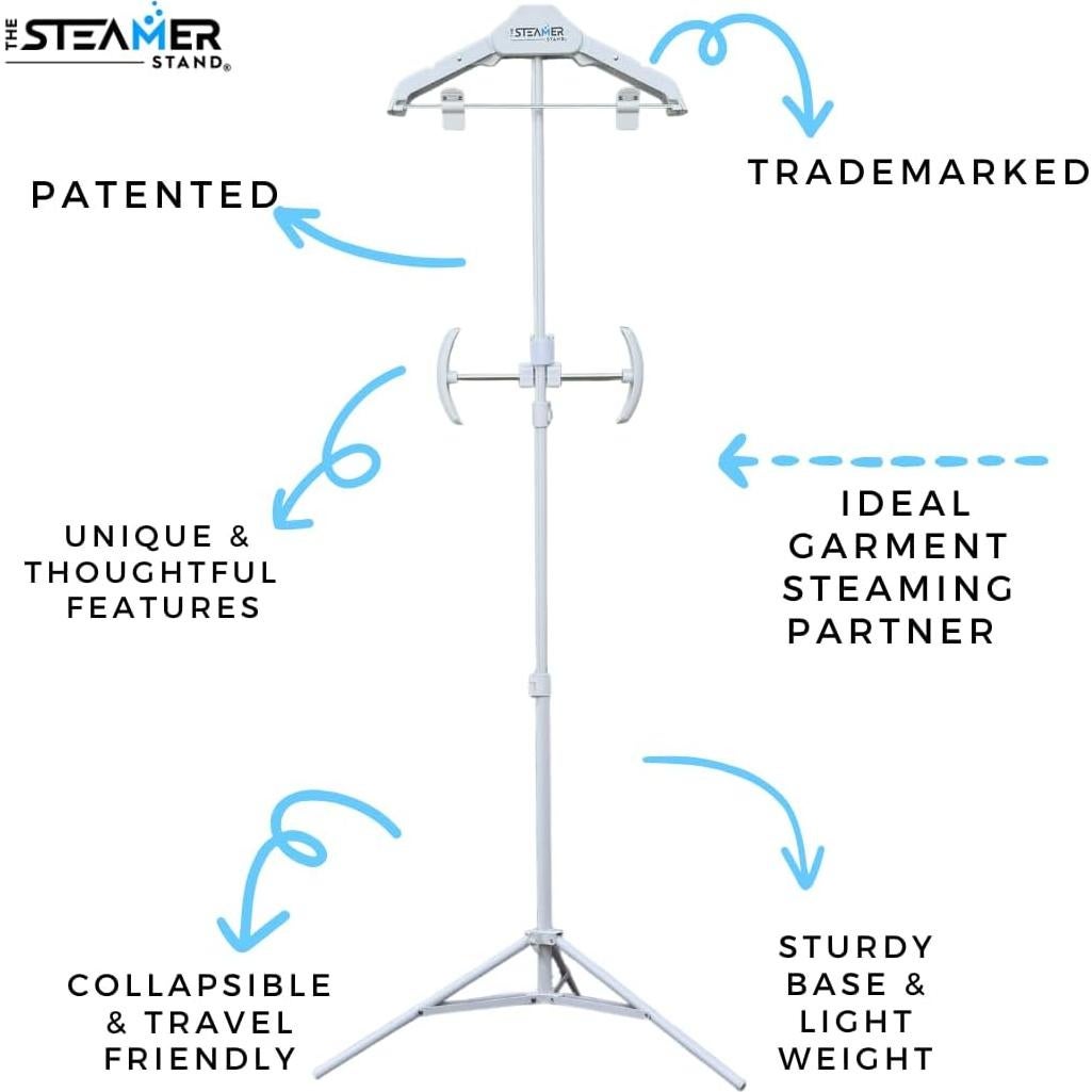 Soporte de Vapor de Ropa Deluxe Ajustable Plegable 1.49 kg