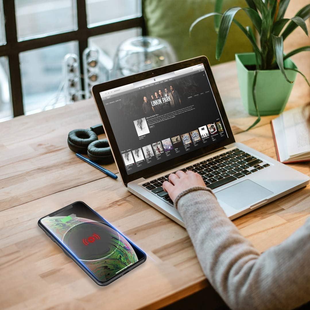 i.VALUX Invisible Desk Phone Charger,15W Fast Wireless Charging Pad,Hidden Qi-Certified Quick Charge Cordless Desktop Charging mat Compatible with iPhone 15/14/13/12/11 Pro/XR/Airpods/Samsung Galaxy