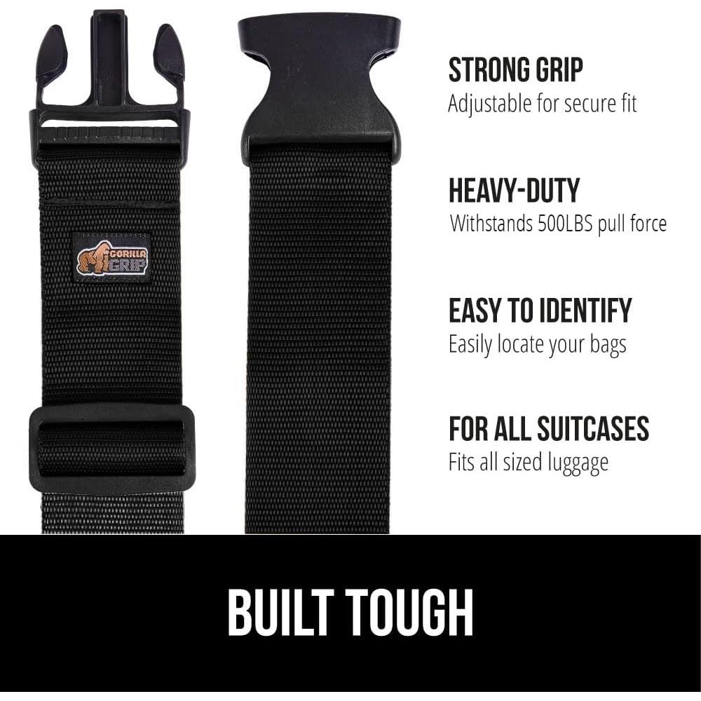 Correa de Carga Ajustable Gorilla Grip para Equipaje - 2 Piezas