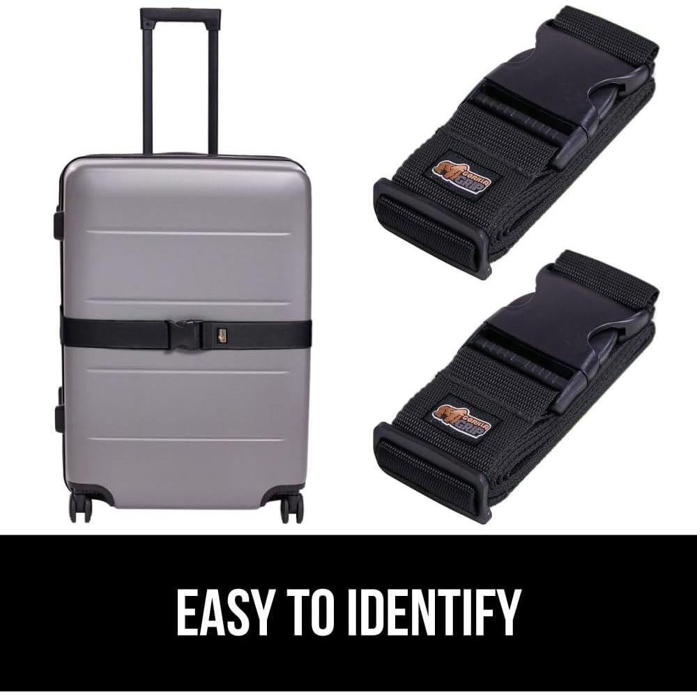 Correa de Carga Ajustable Gorilla Grip para Equipaje - 2 Piezas