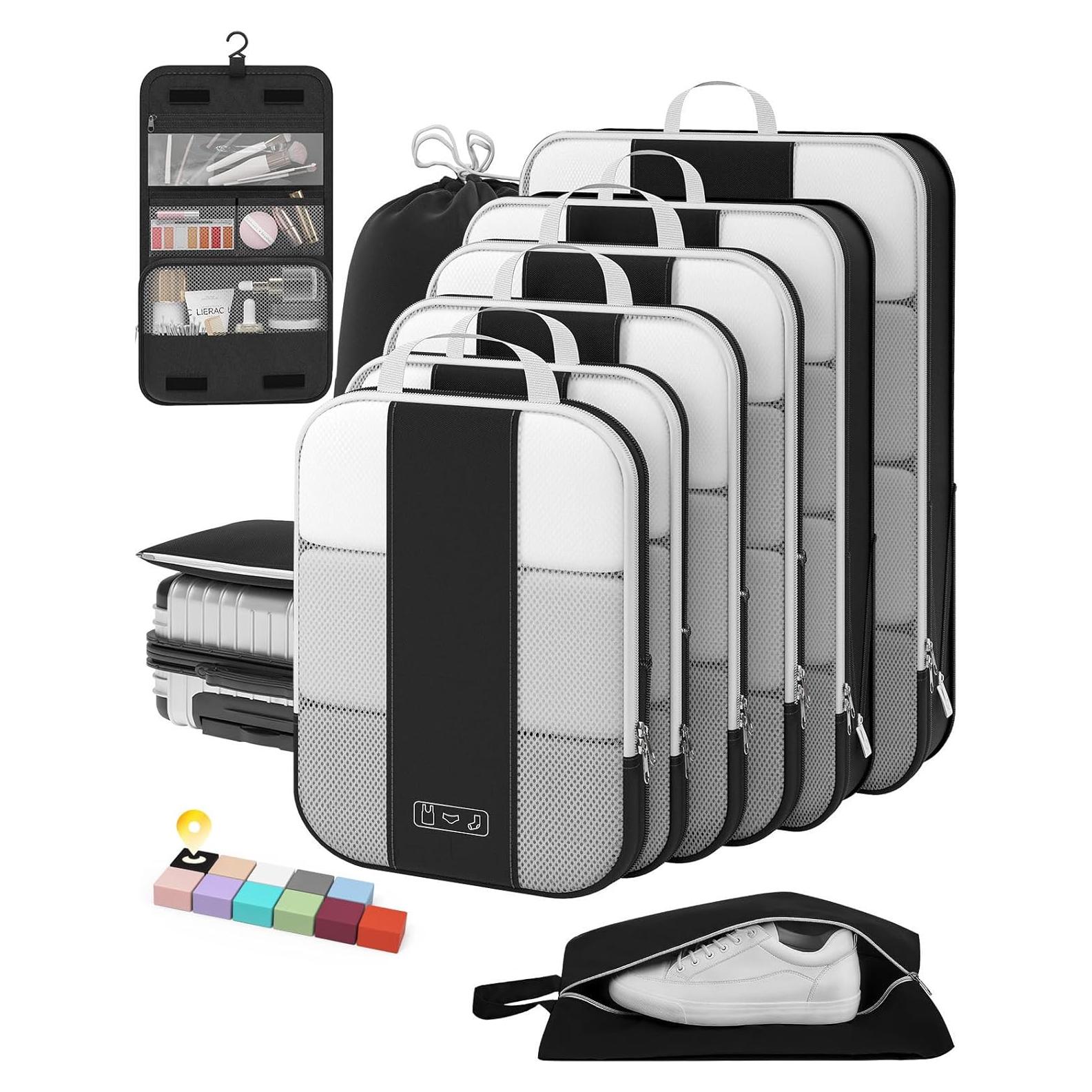 Set de 10 Cubos de Compresión OlarHike para Viaje - Negro
